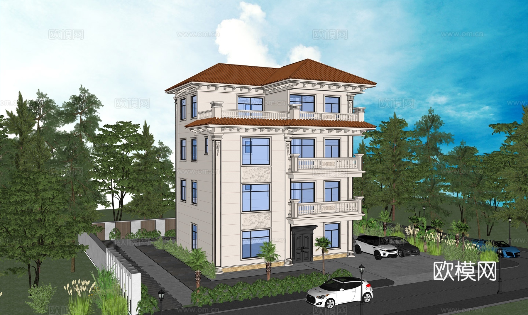 欧式别墅su模型su模型