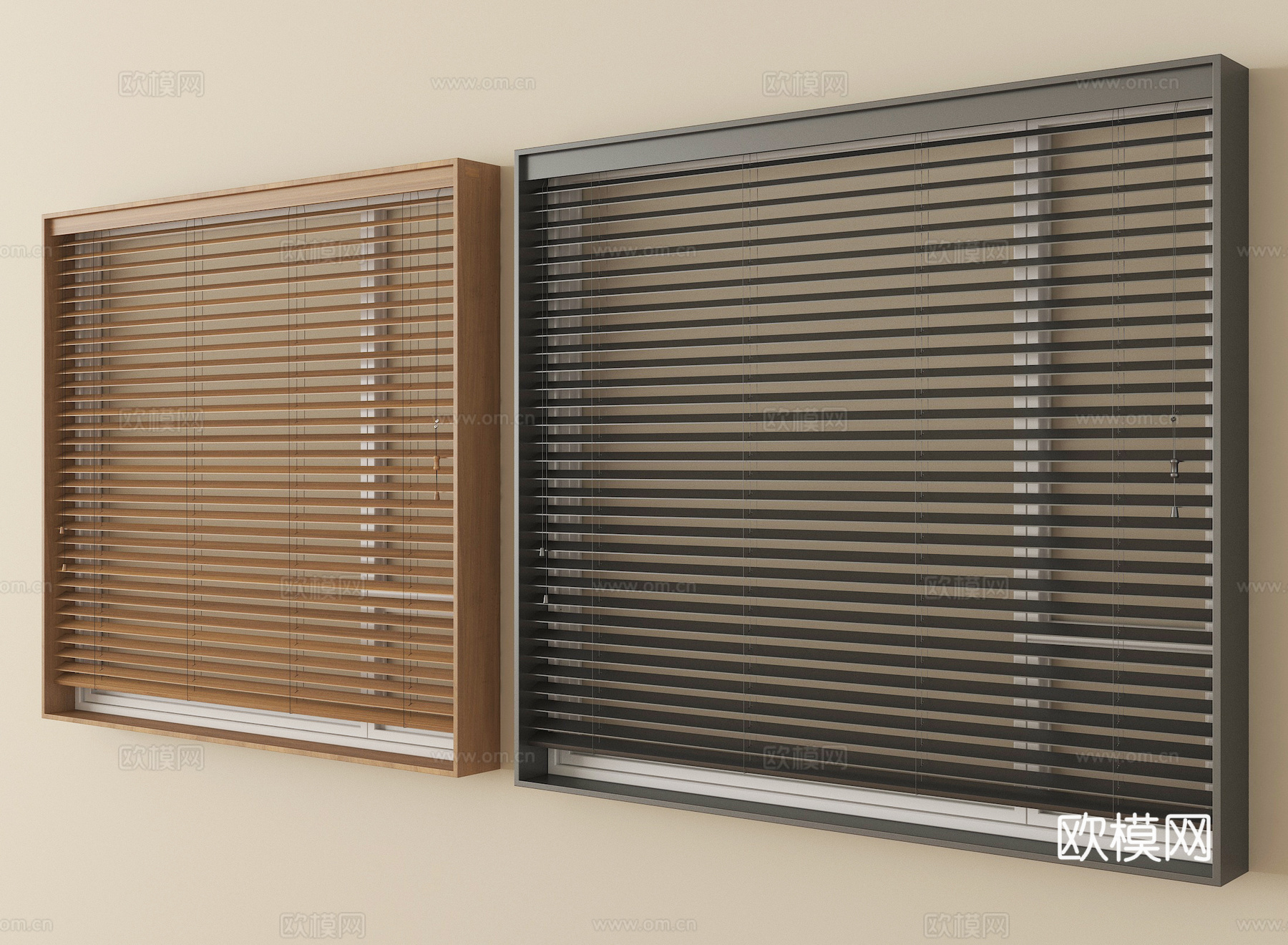 侘寂风百叶帘 窗帘 卷帘su模型