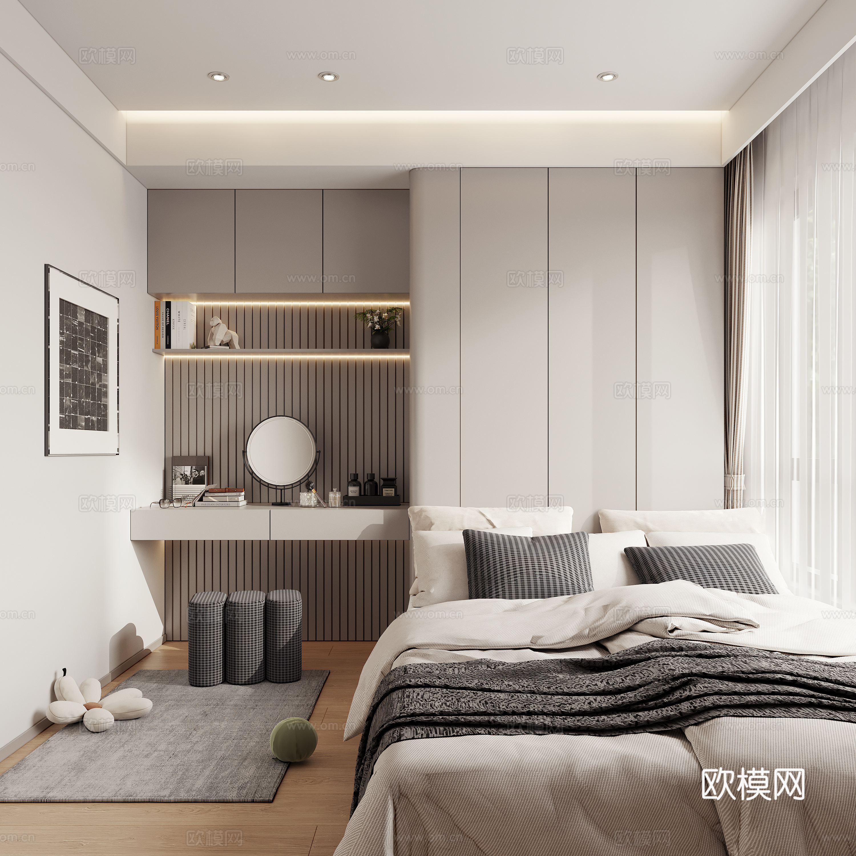 多功能房榻榻米su模型