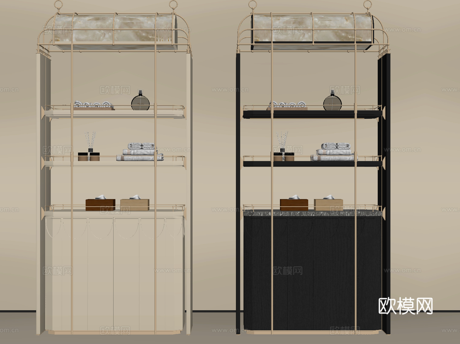 现代酒店边柜_装饰柜_轻奢su模型