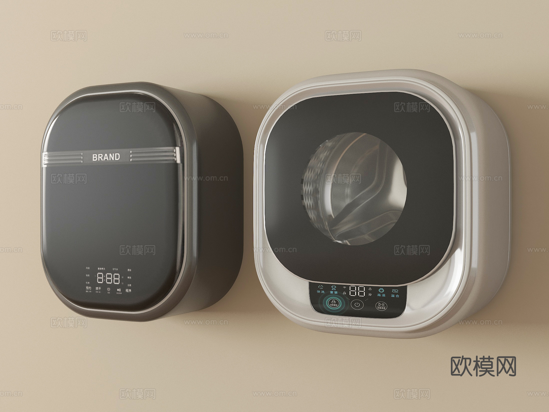 现代洗衣机  壁挂式洗衣机su模型