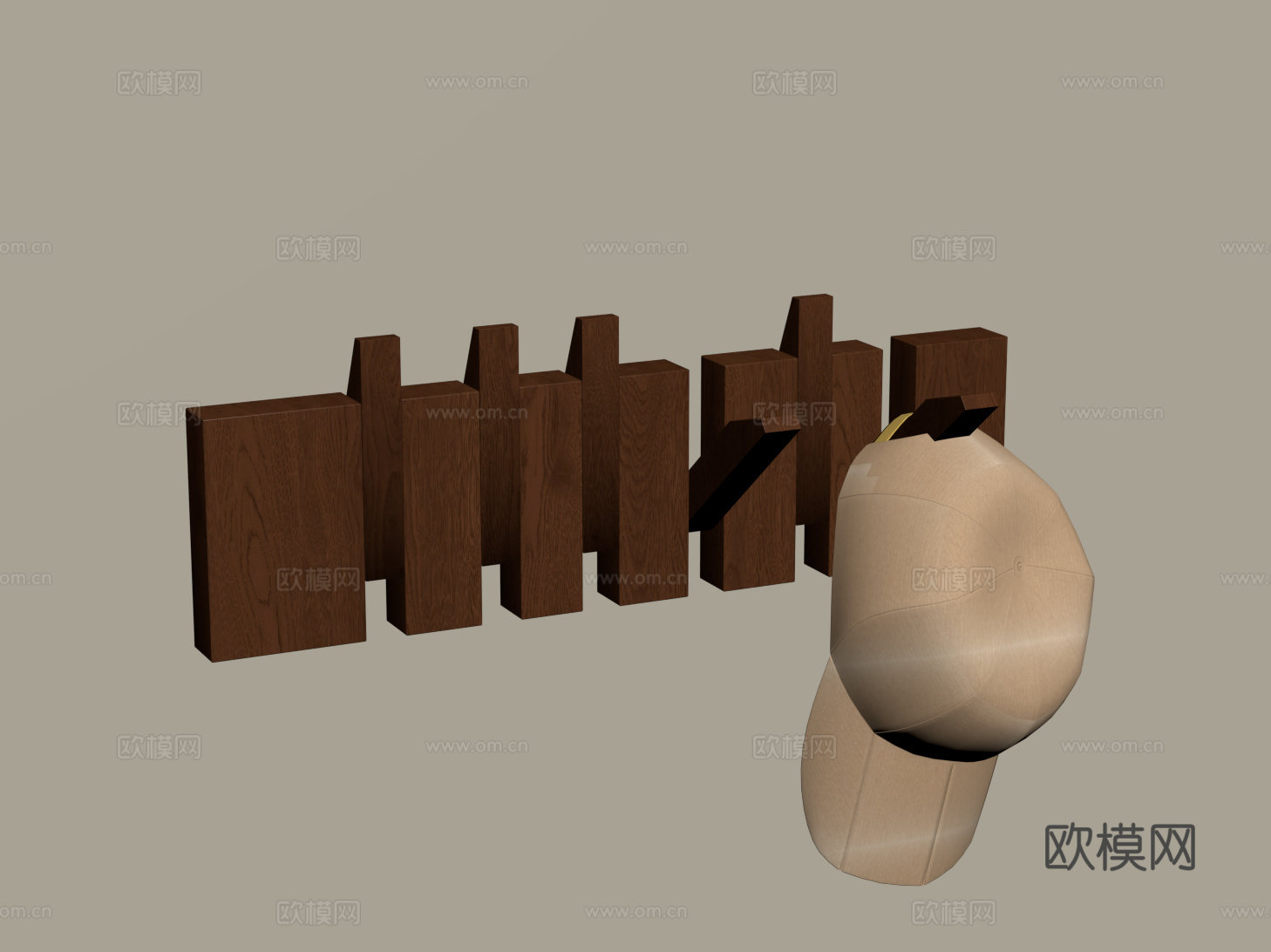 中古实木挂衣钩 壁挂衣帽钩 现代钢琴挂衣架su模型