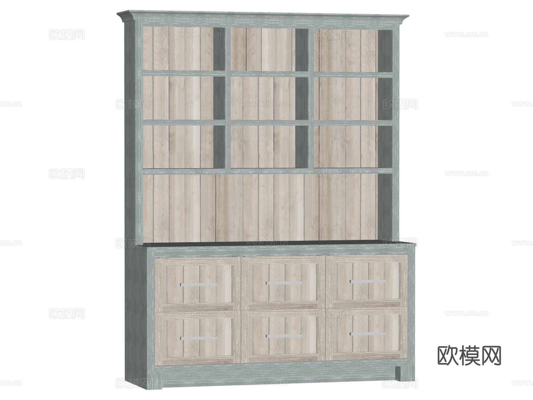 复古边柜装饰柜储物柜su模型