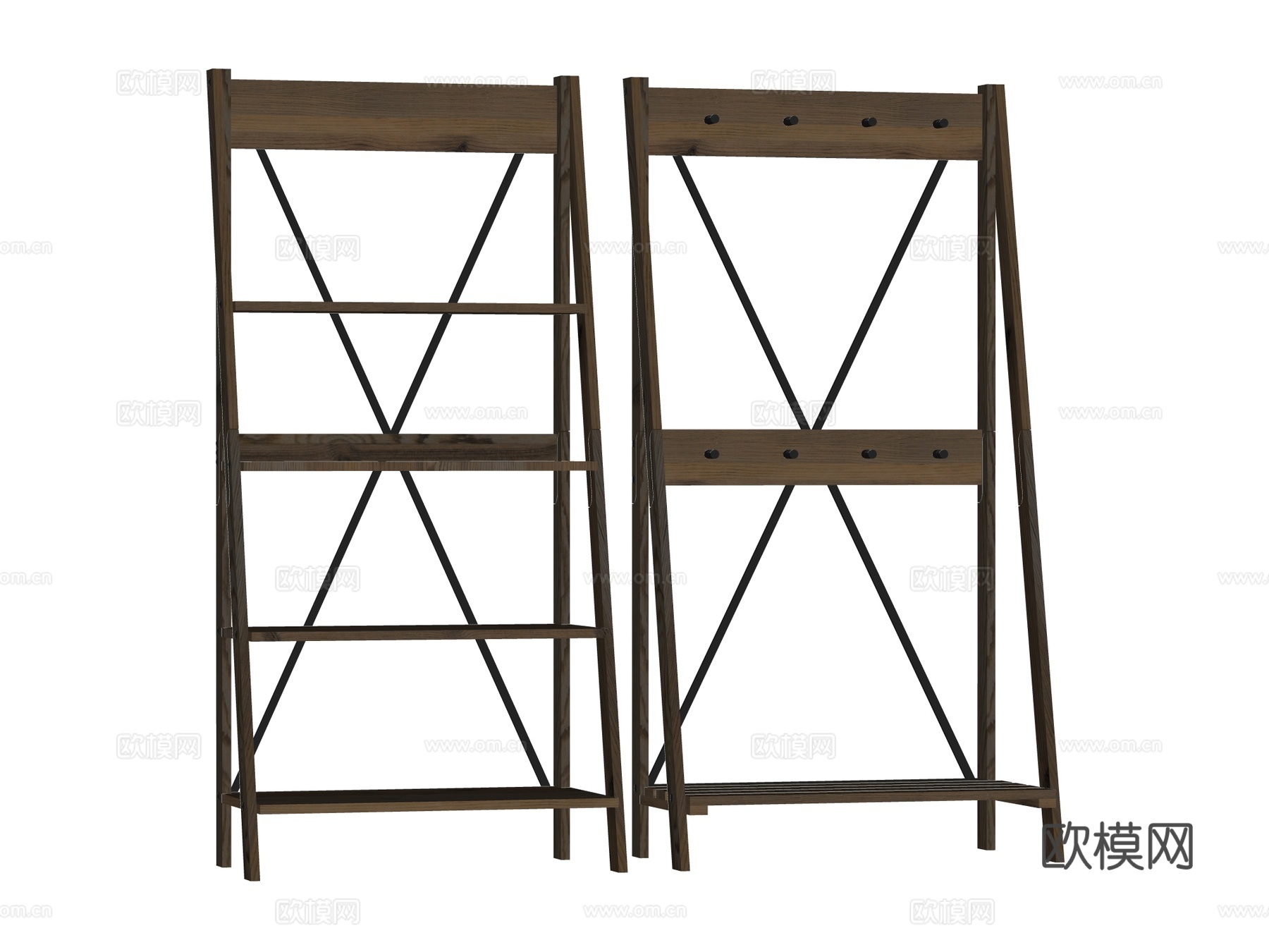 现代置物架装饰架su模型