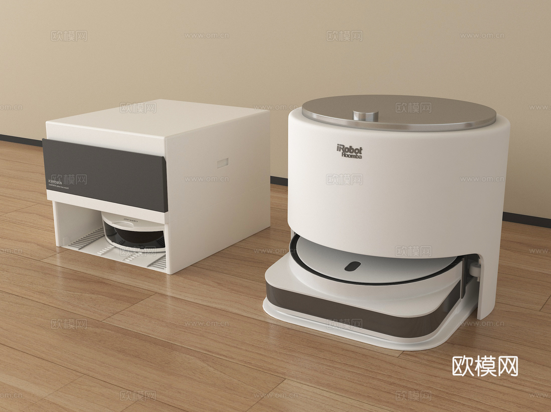 现代智能扫地机器人 拖地机 扫拖一体机su模型