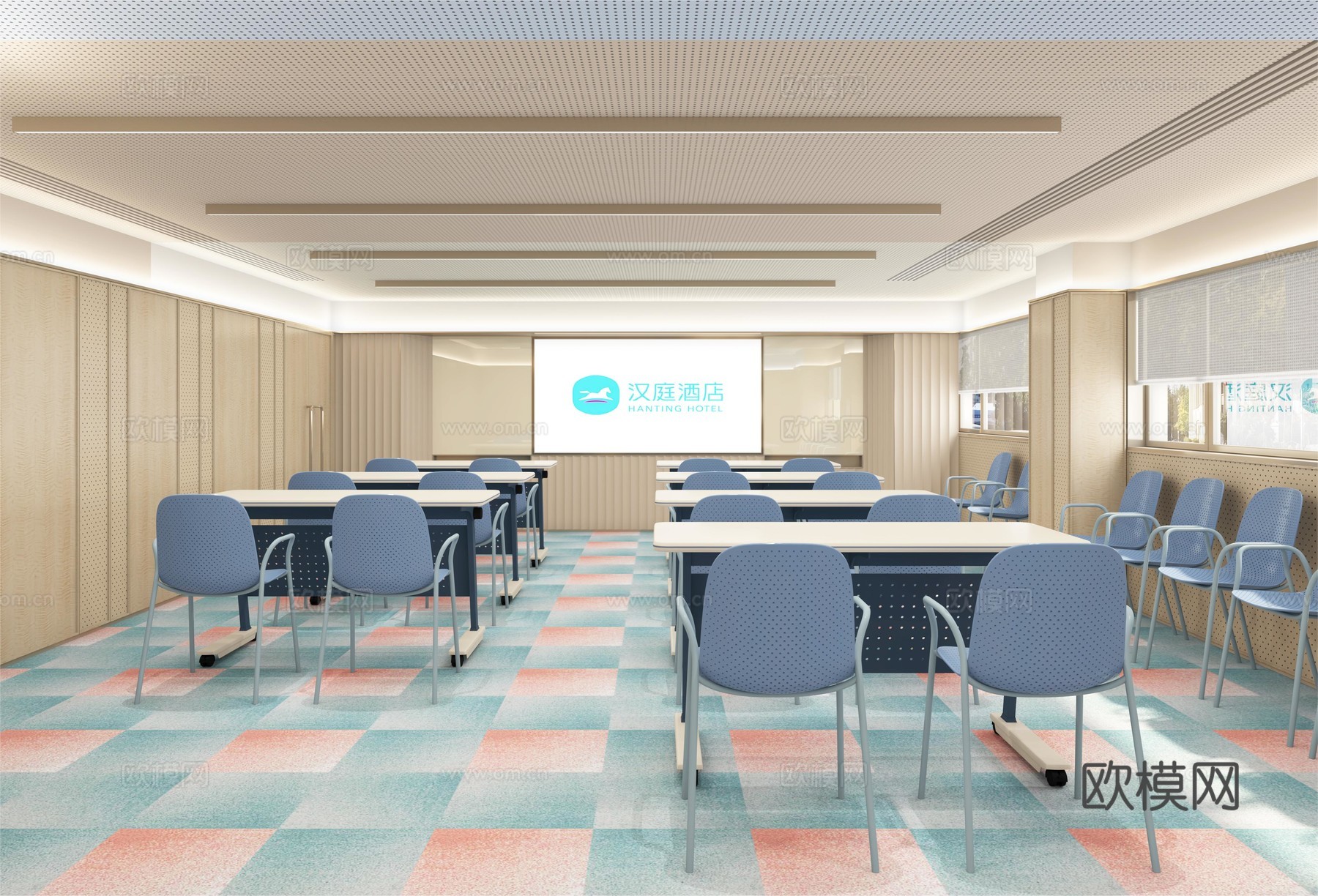 酒店会议室汉庭3d模型下载（渲染图1）