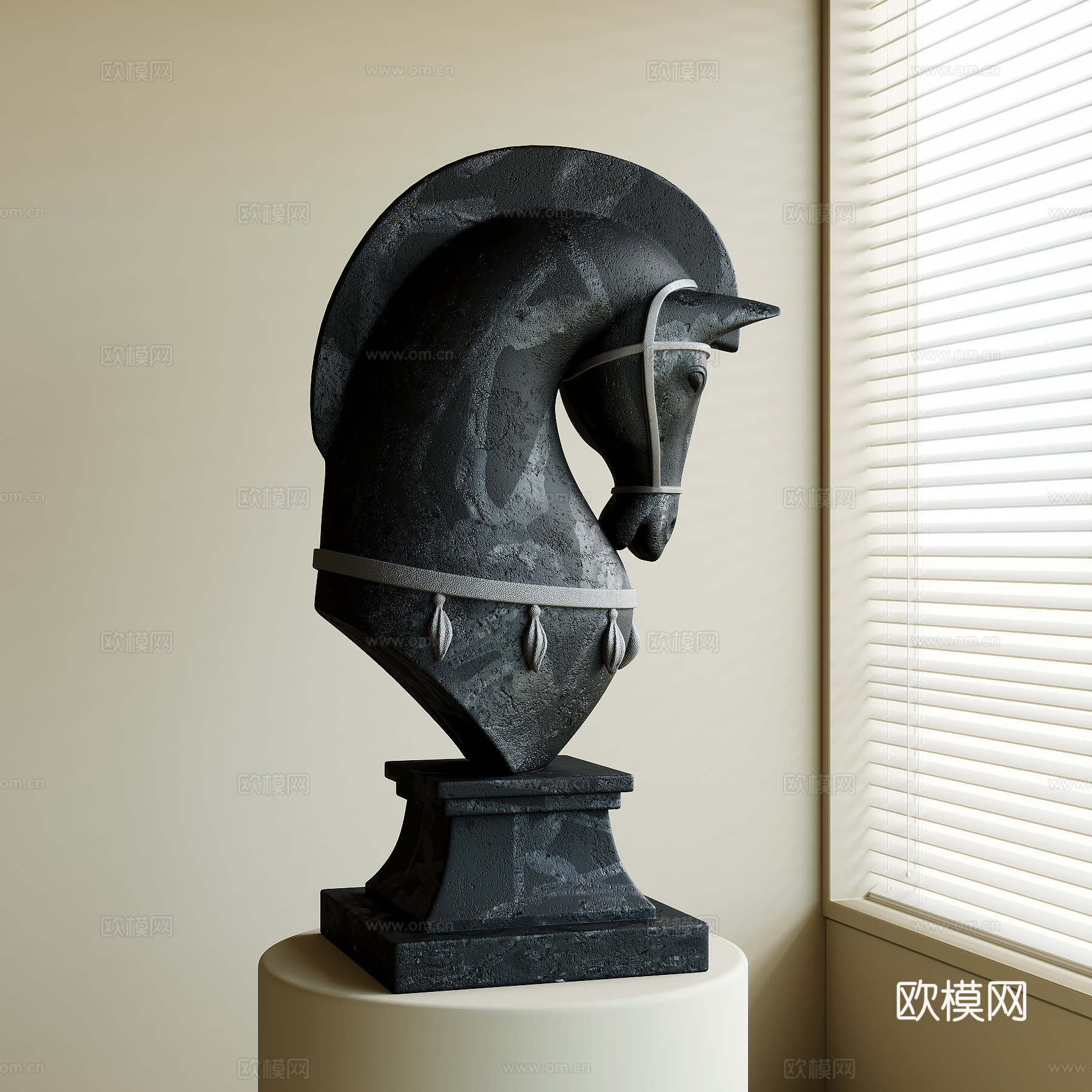 现代雕塑摆件su模型