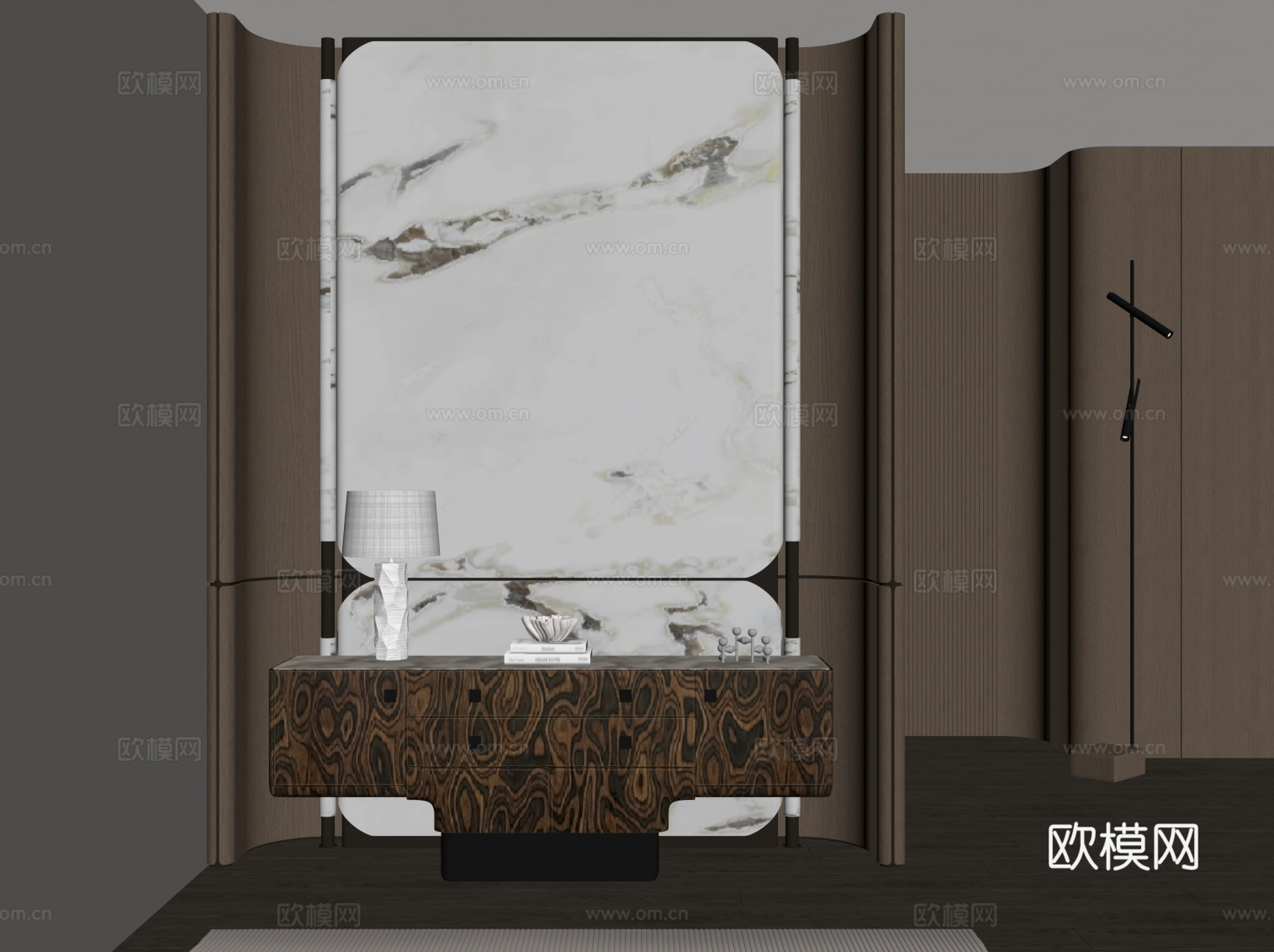 现代玄关 玄关柜 边柜su模型