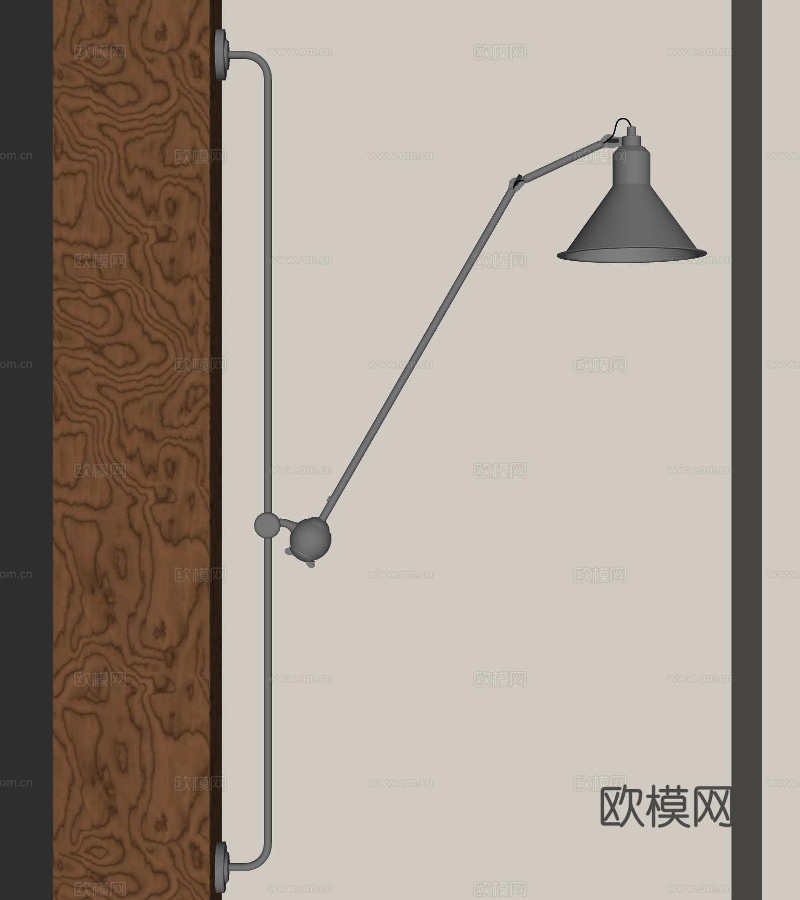 现代壁灯su模型下载（渲染图2）