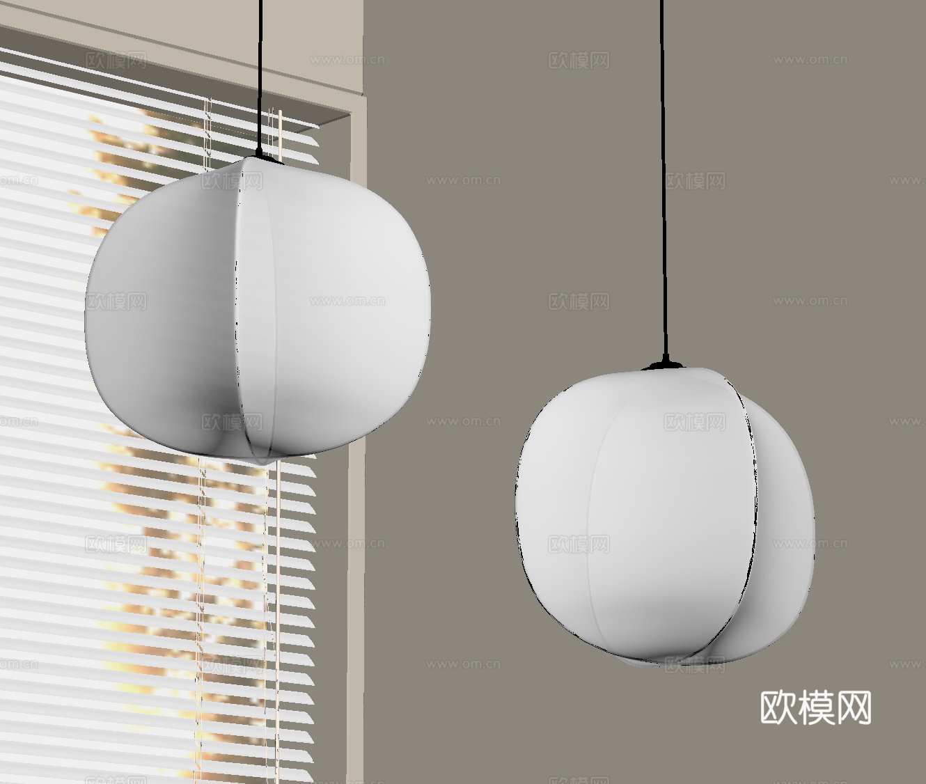 现代吊灯 新中式吊灯 灯笼su模型