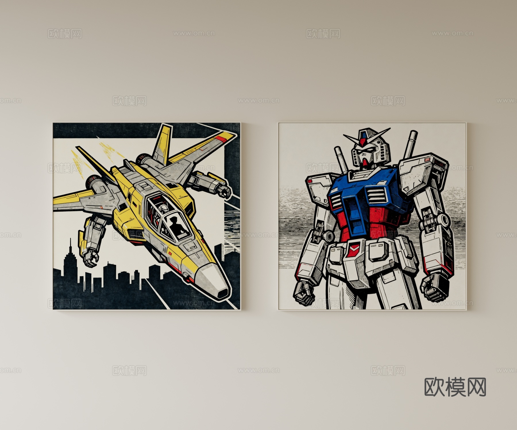 现代卡通挂画su模型