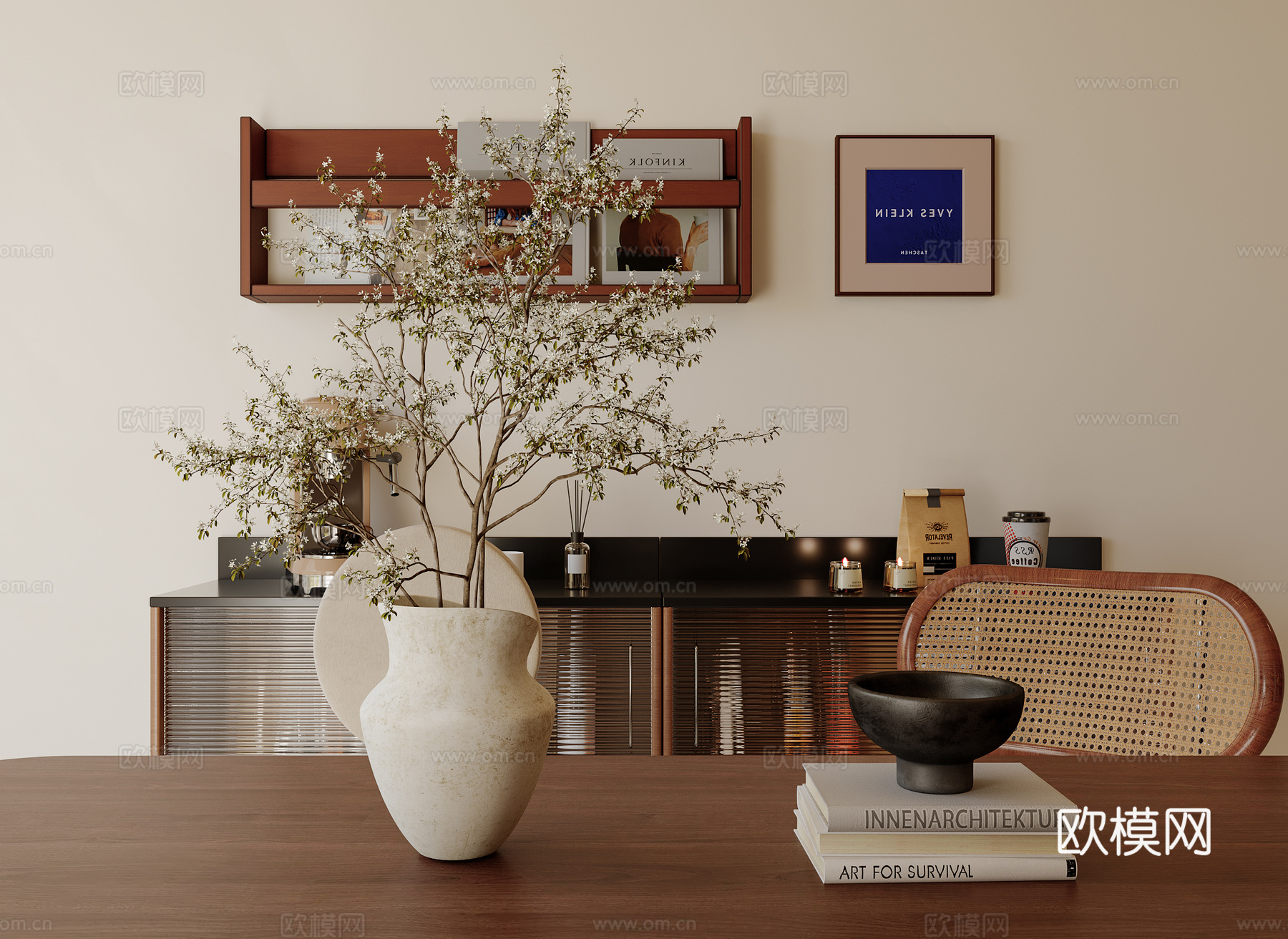 中古风餐厅su模型