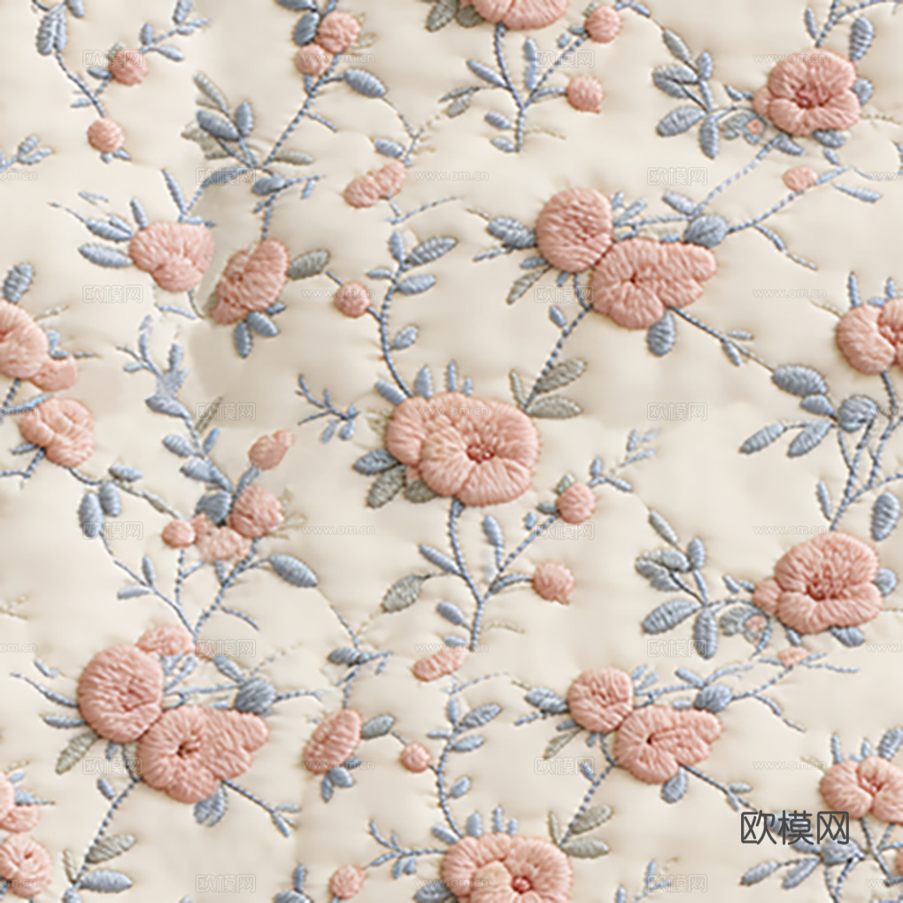 无缝刺绣花纹布纹