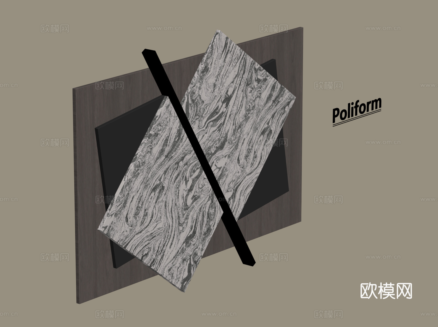 现代意式挂件 墙饰 装饰su模型