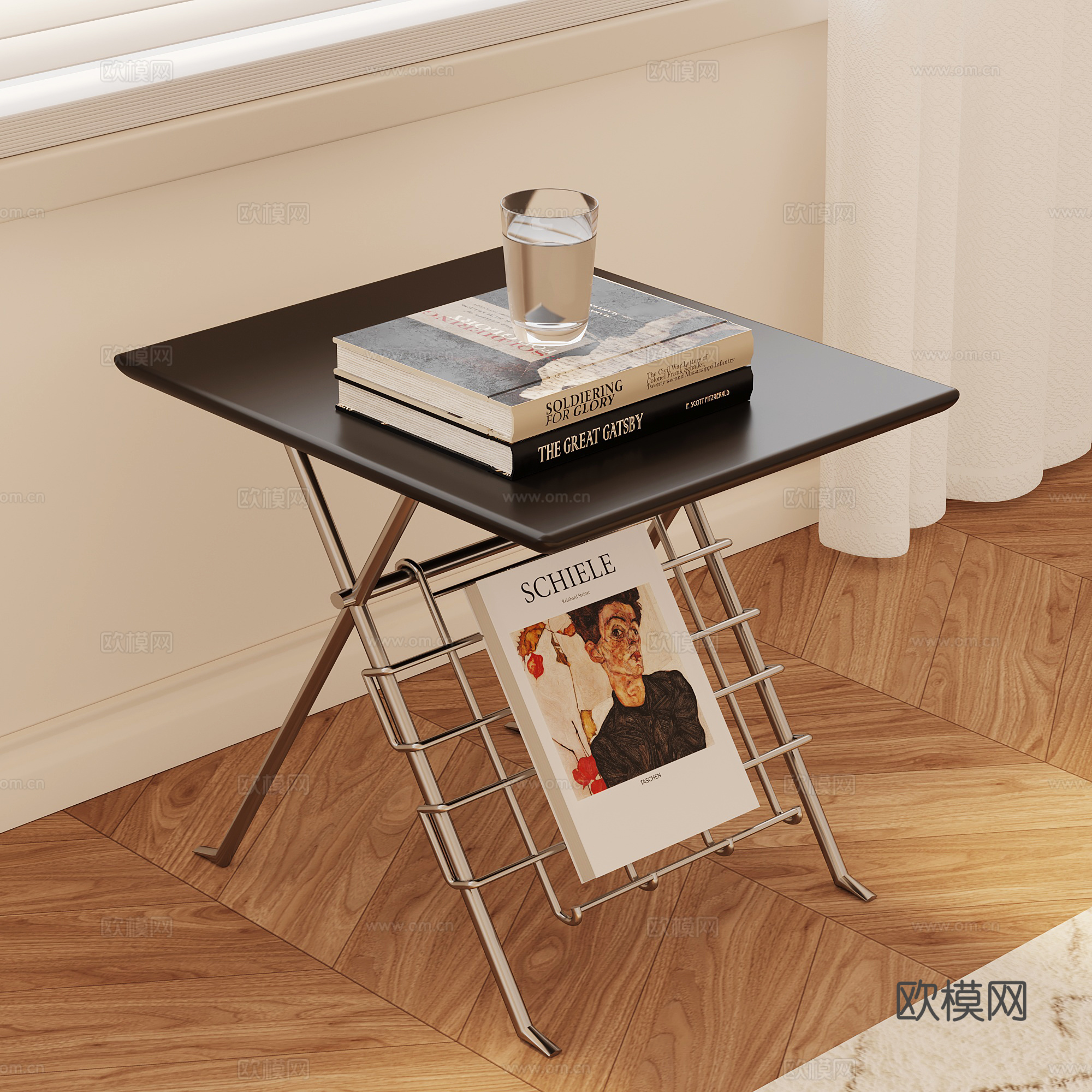 现代极简边几su模型