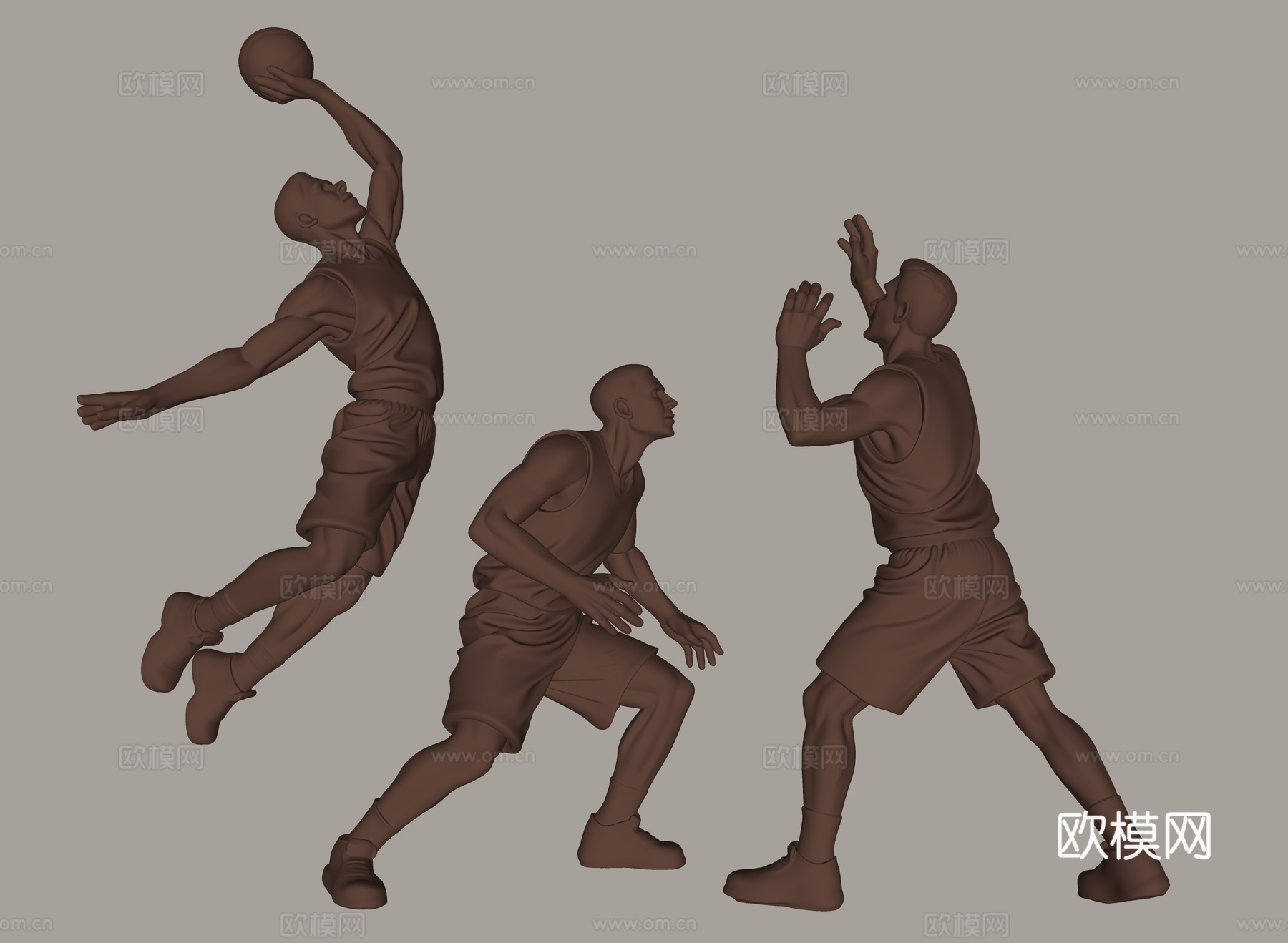 运动人物雕塑 简模运动雕塑 打篮球雕塑 运动雕塑 景观雕塑su模型