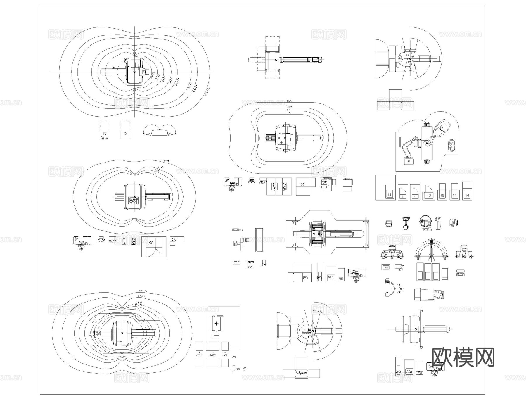 医疗器材设备CAD图库cad施工图下载（渲染图3）