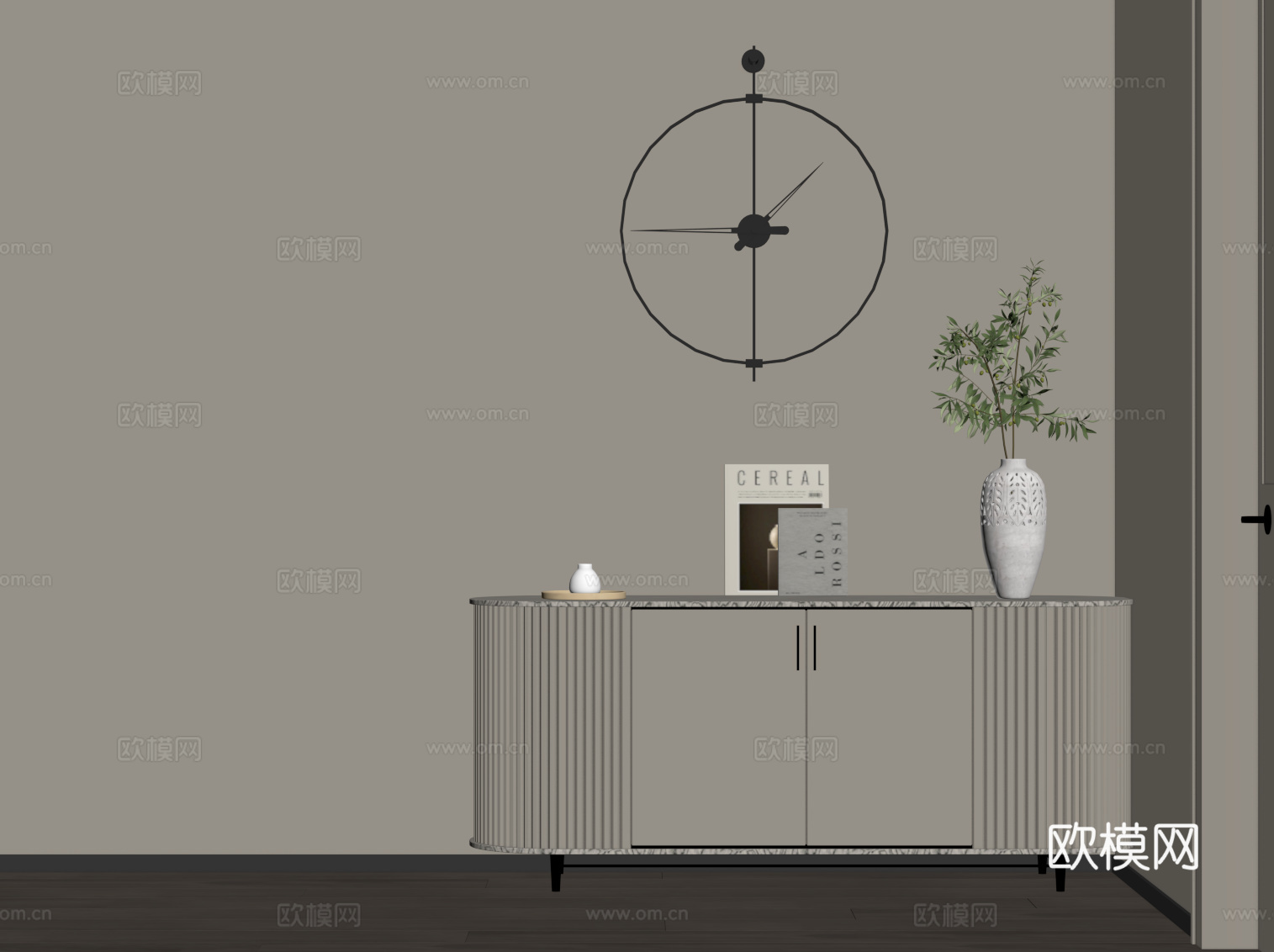 现代玄关柜 边柜su模型