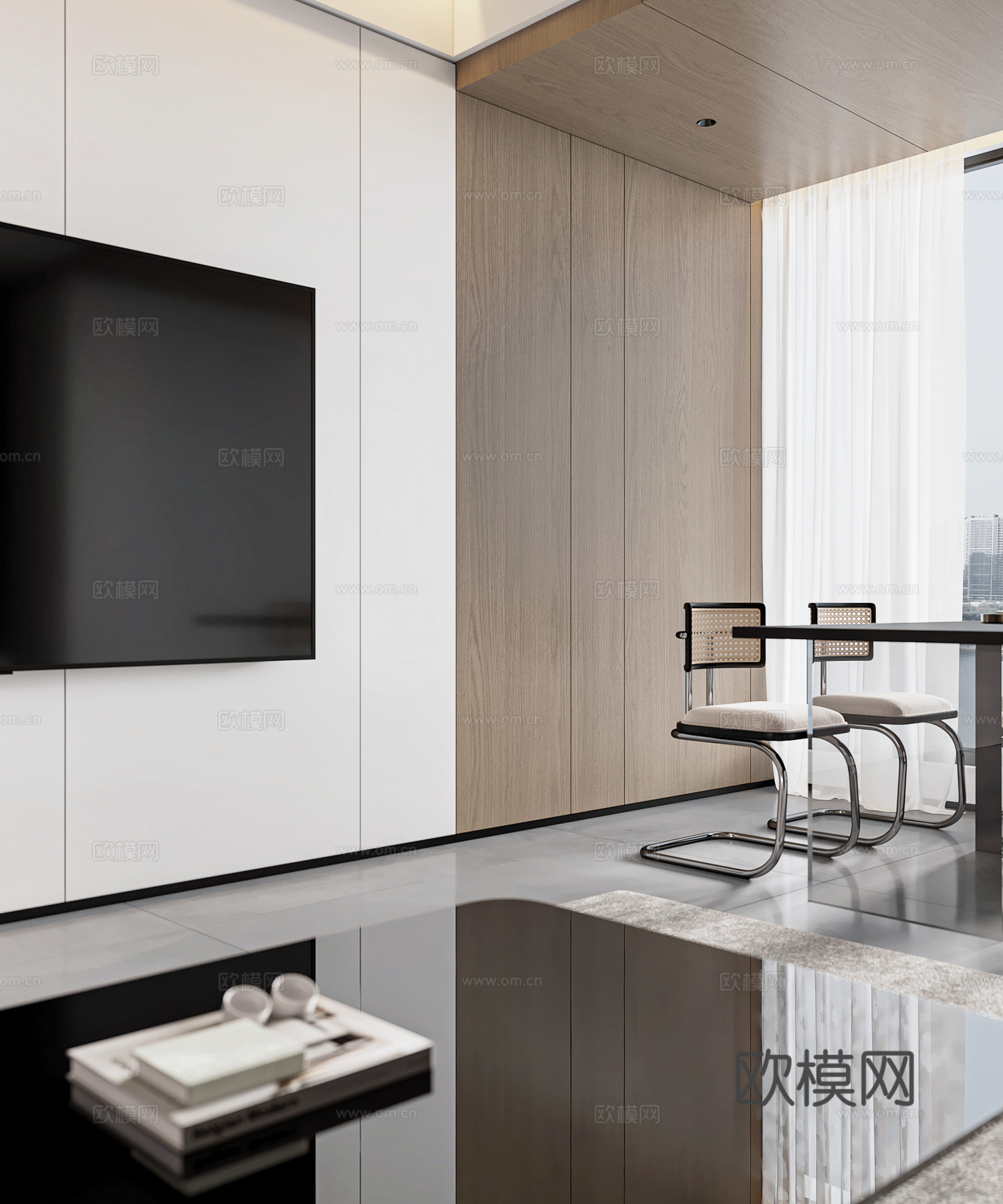 现代客餐厅3d模型下载（渲染图7）