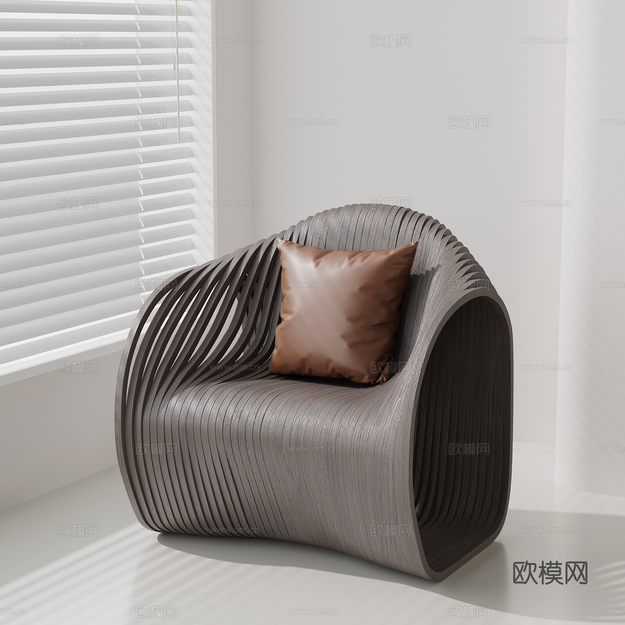 现代意式休闲椅 单人椅su模型