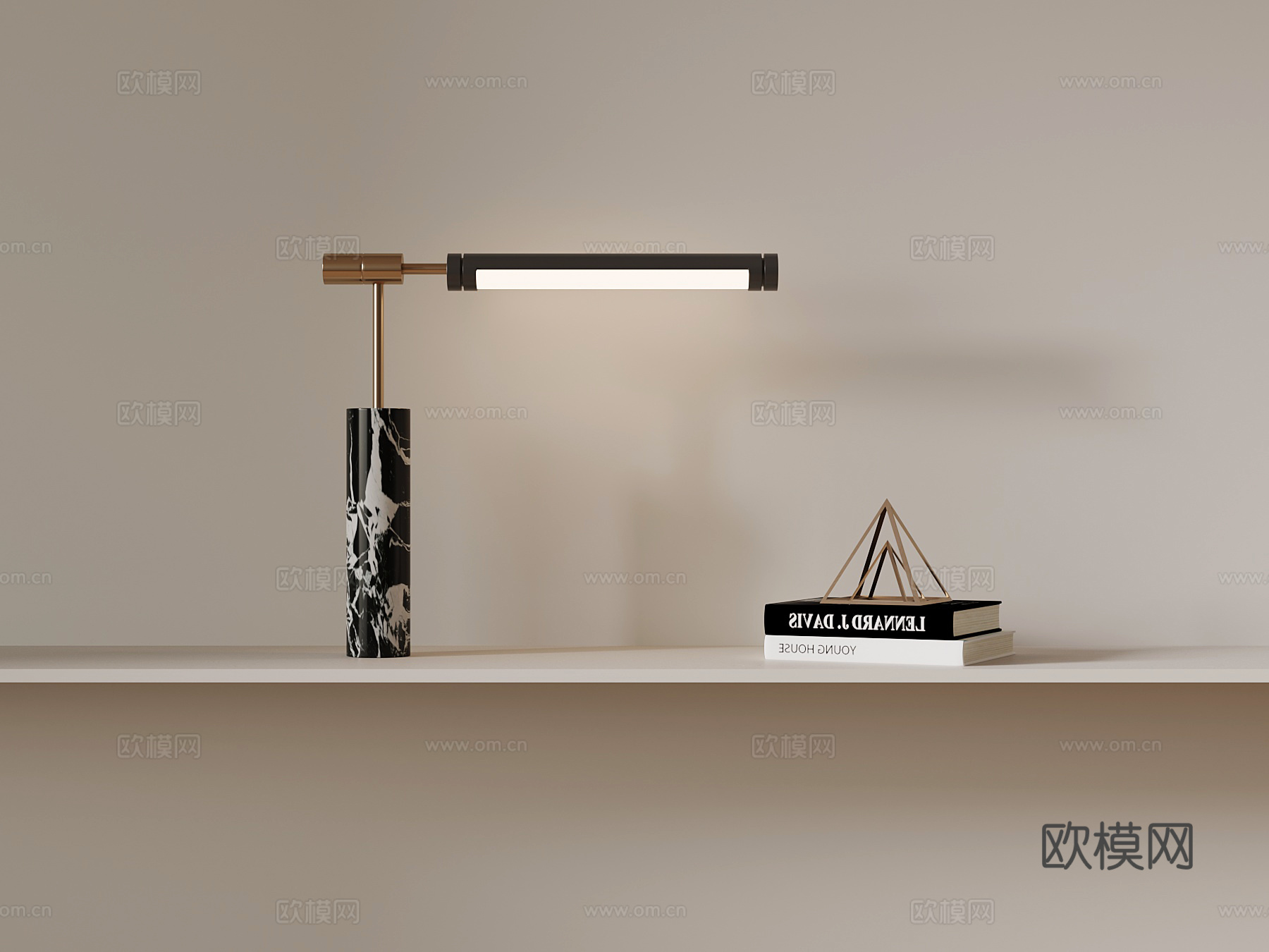 现代轻奢风台灯su模型