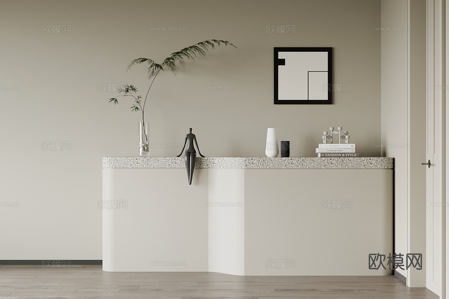 现代玄关柜 边柜su模型