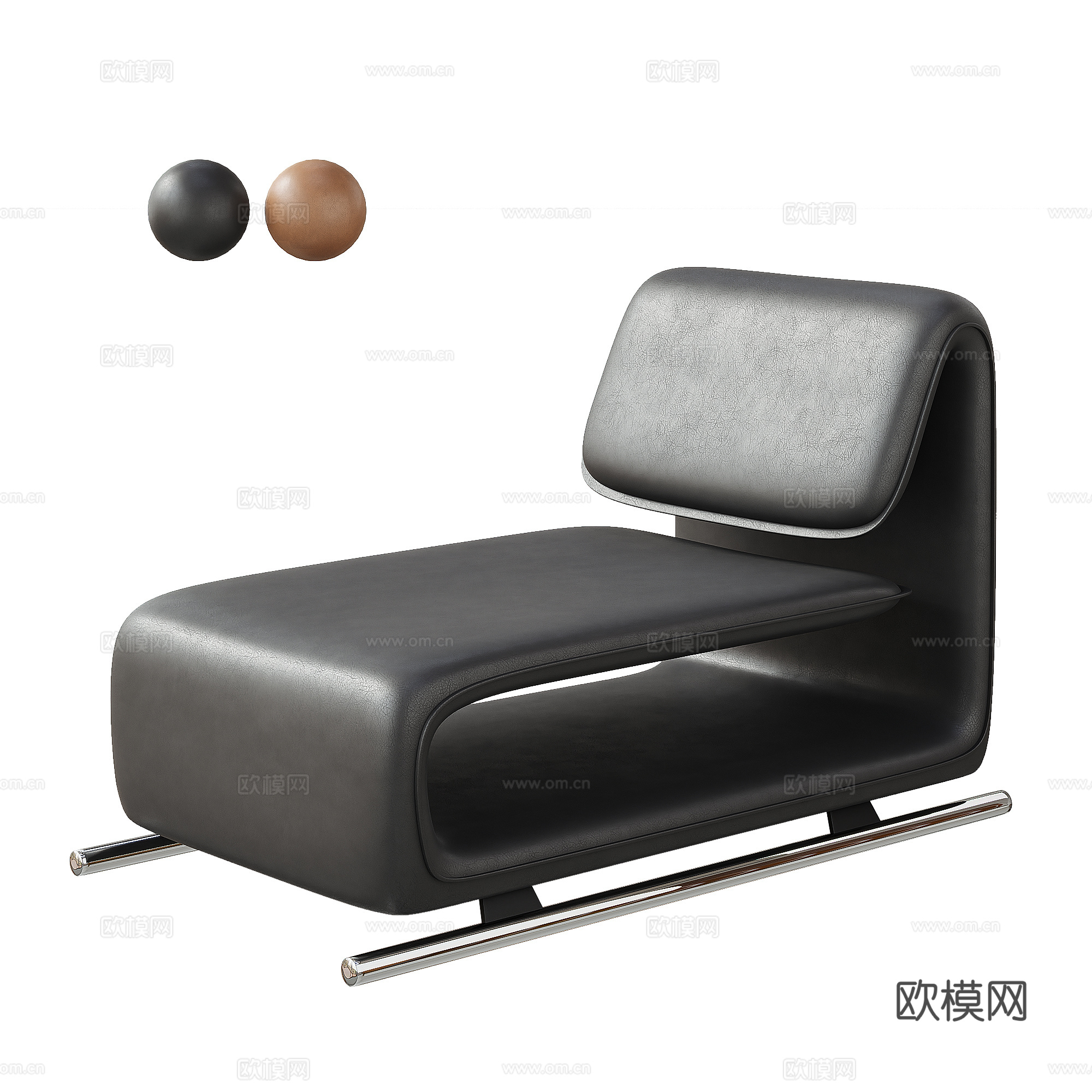 现代躺椅 休闲椅 皮革躺椅 贵妃椅su模型