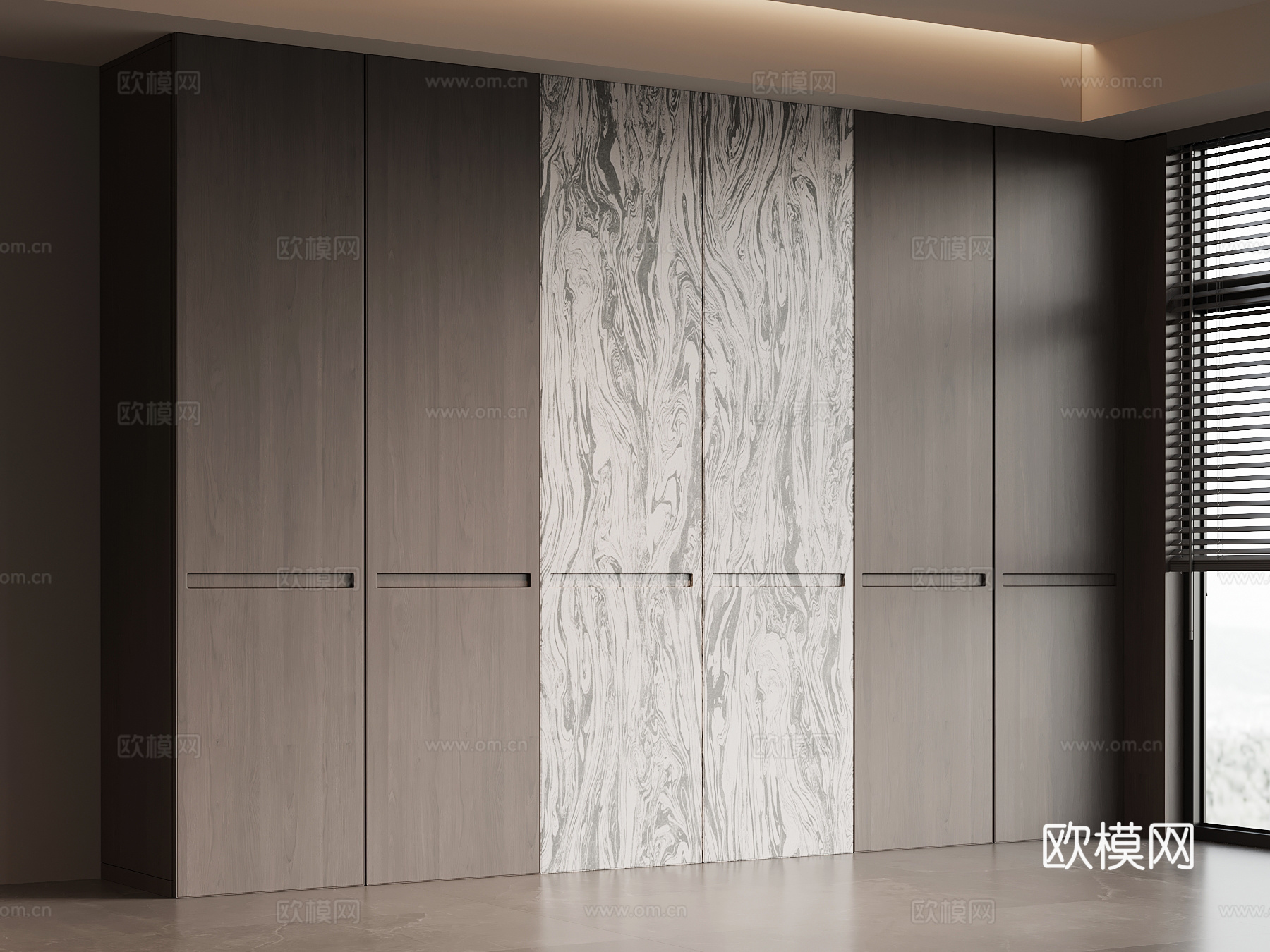 现代意式衣柜 成品衣柜su模型