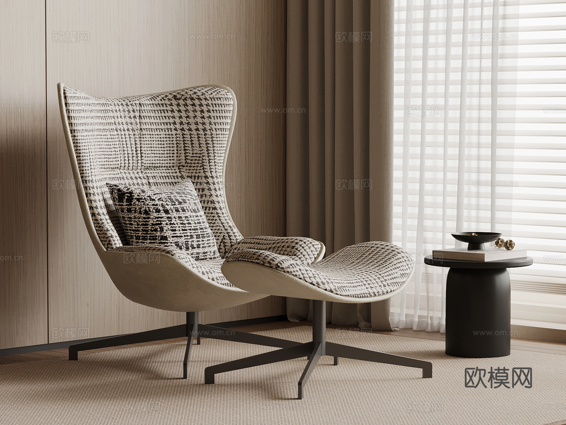 现代躺椅 沙发椅su模型