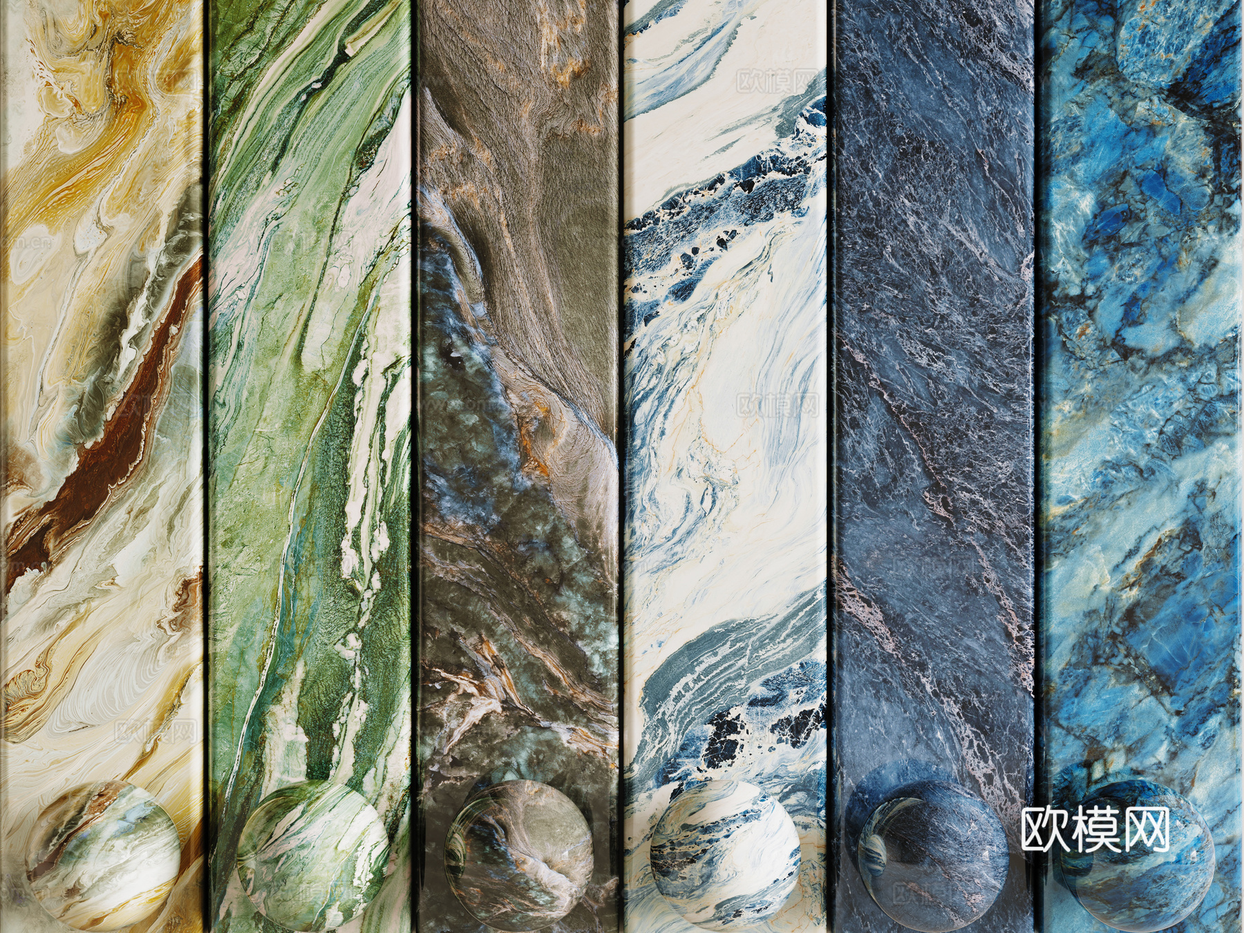 现代轻奢石材 大理石 岩石 奢石 宝格丽su模型