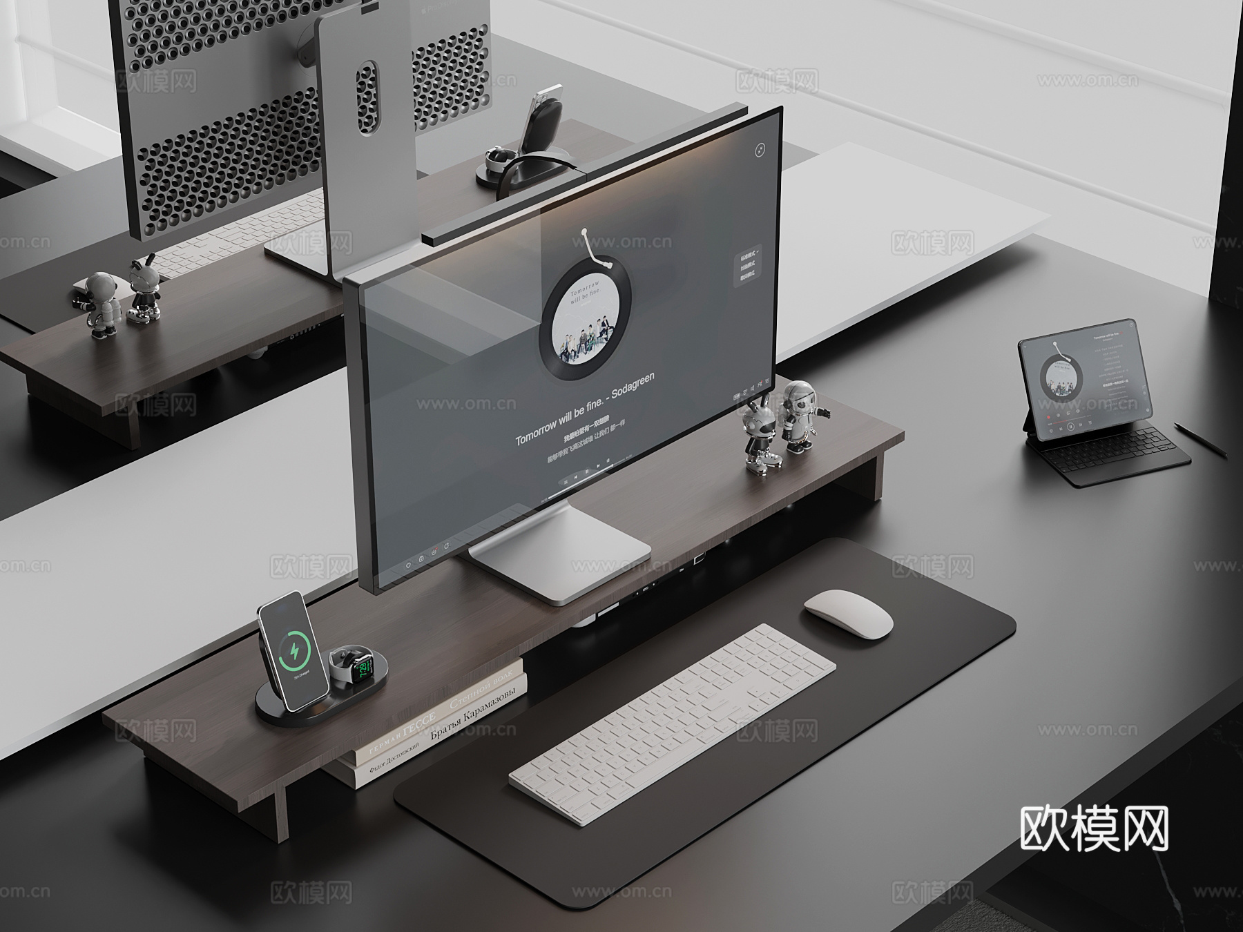 现代电脑 台式电脑su模型