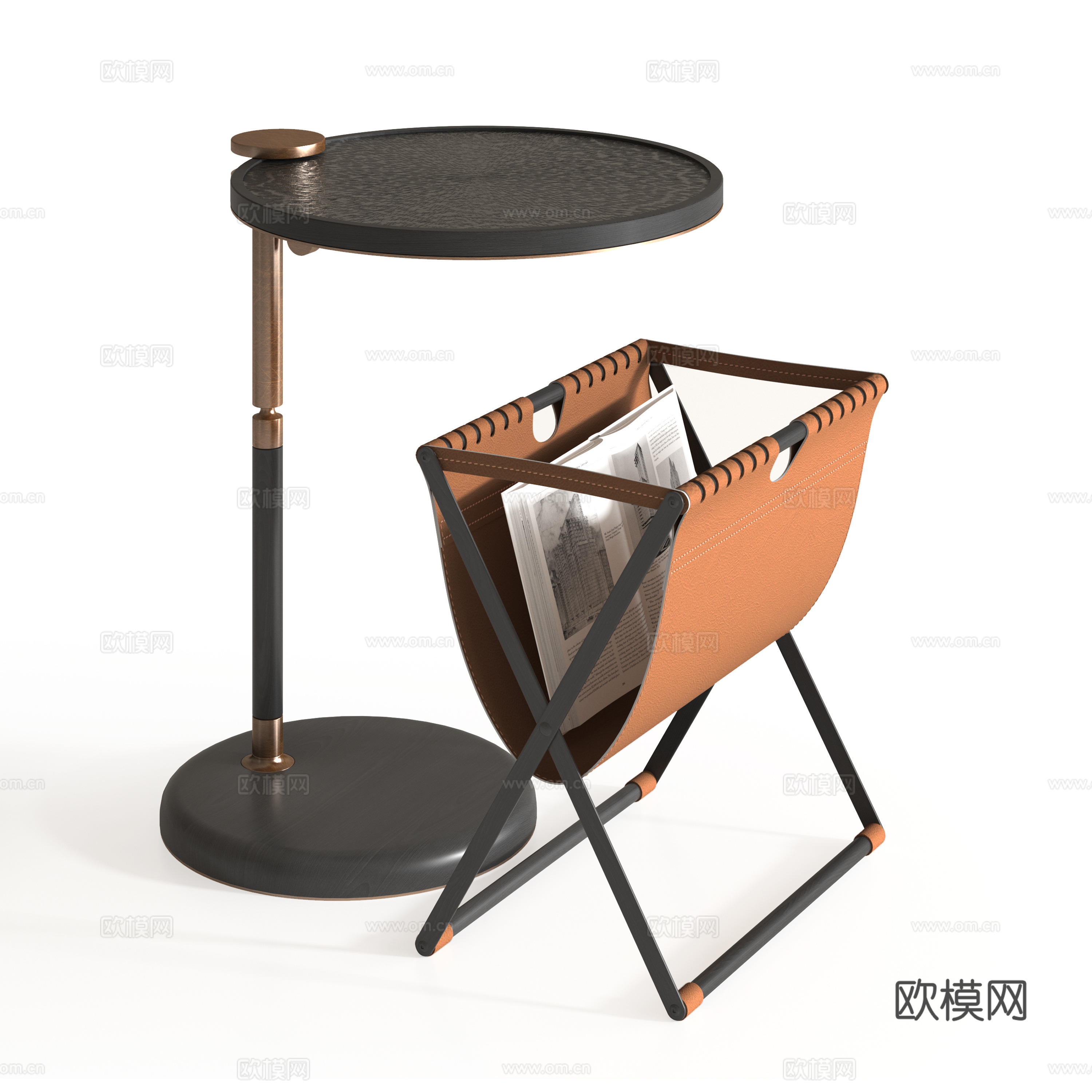 轻奢组合沙发边几su模型