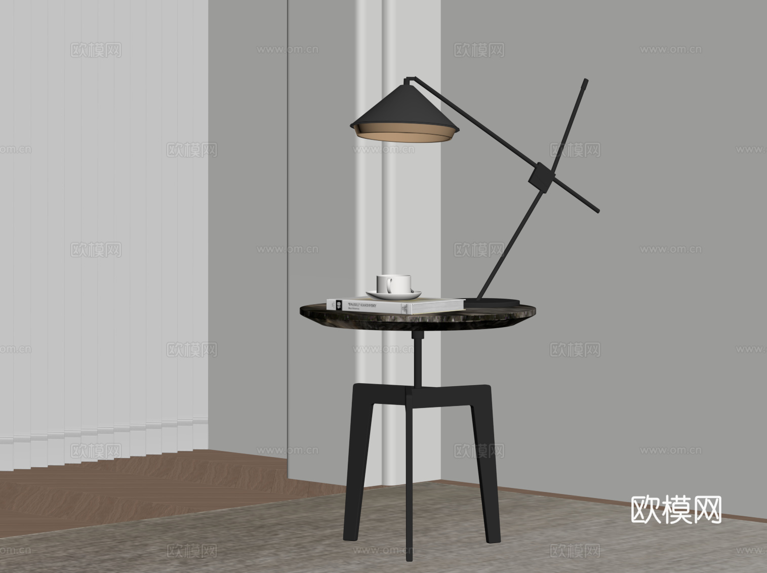 现代边几 圆几su模型