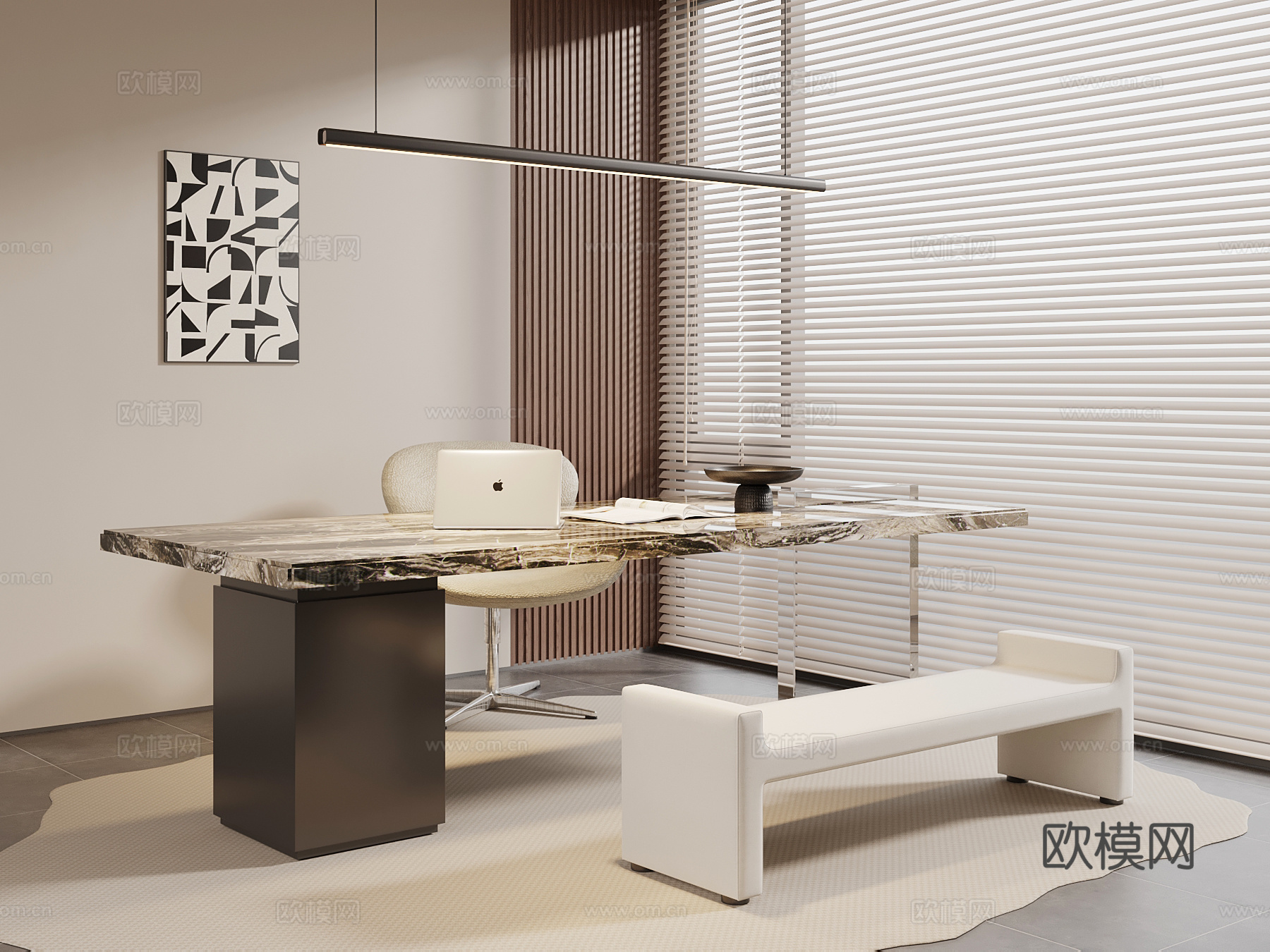 现代书桌椅su模型