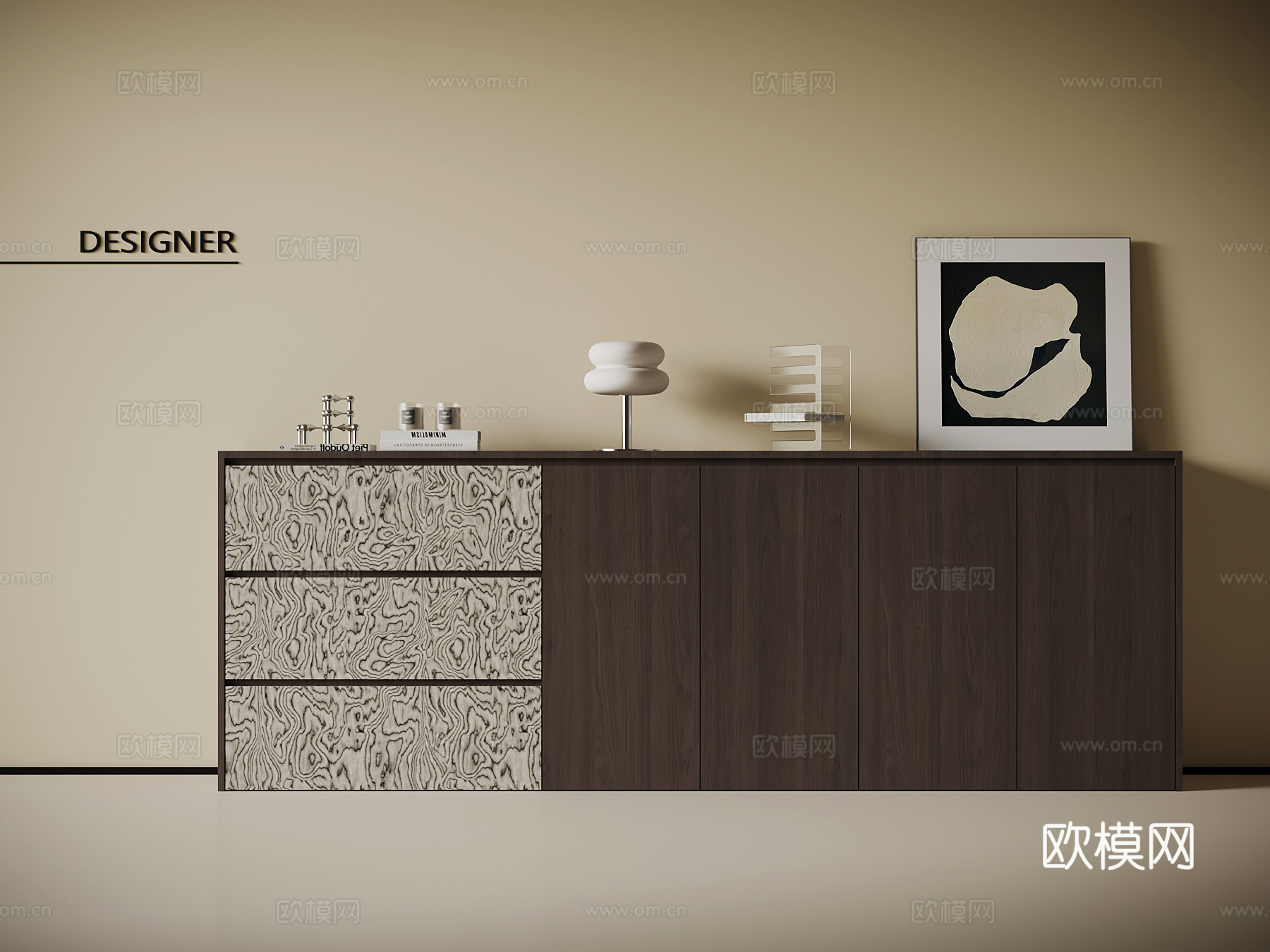 现代意式玄关柜 边柜 矮柜su模型