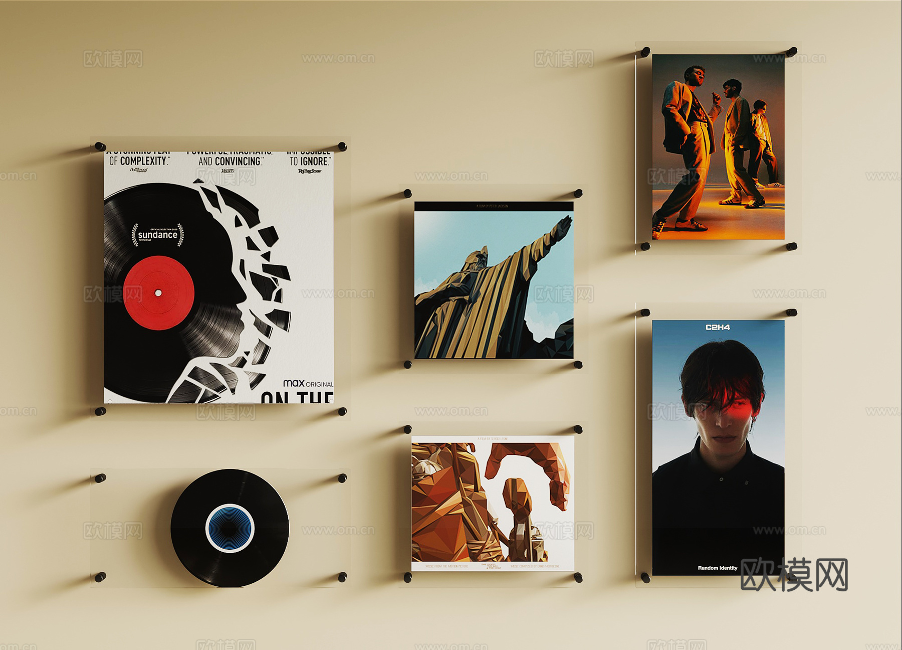 现代意式墙饰 照片墙 装饰画su模型