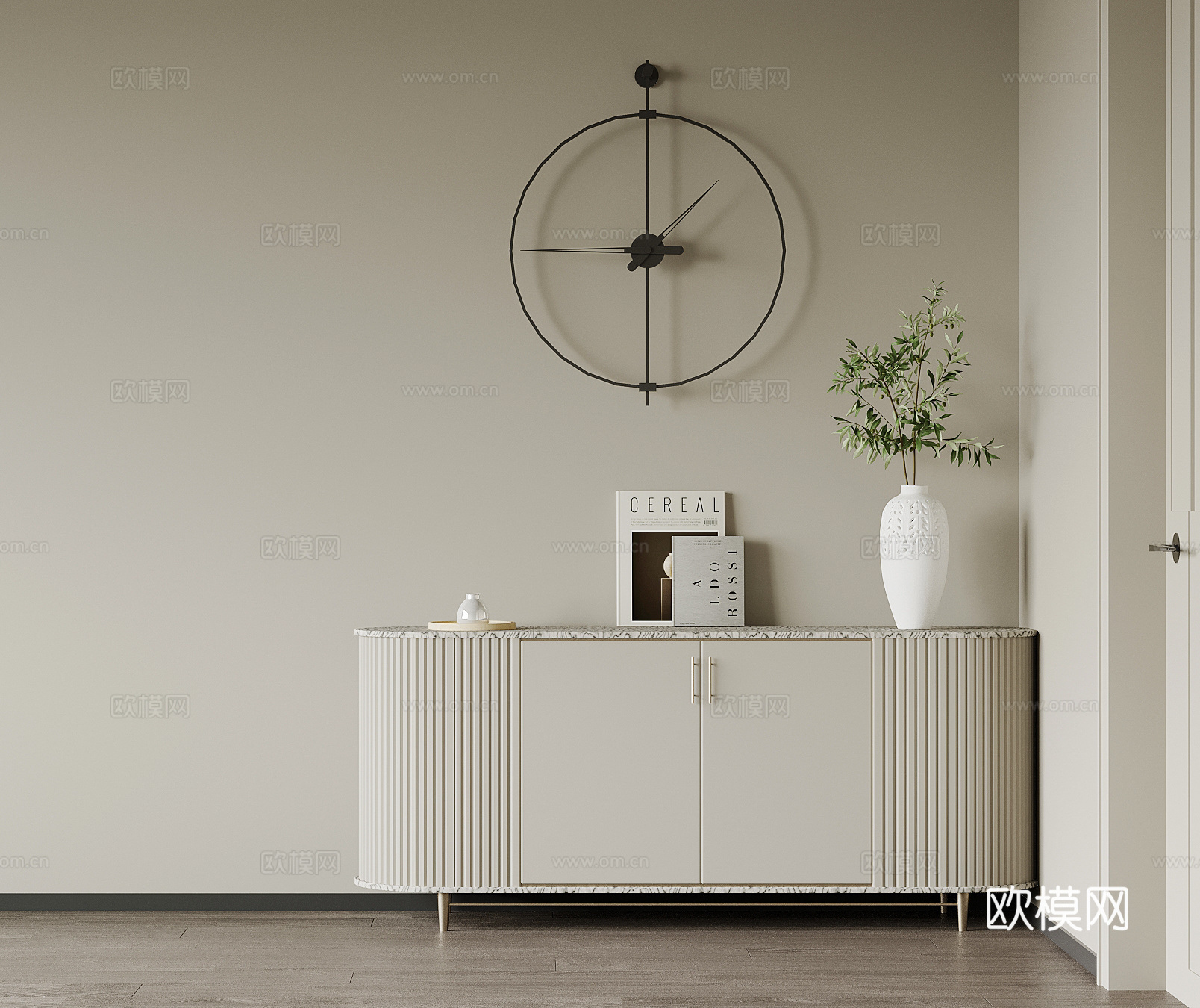 现代玄关柜 边柜su模型