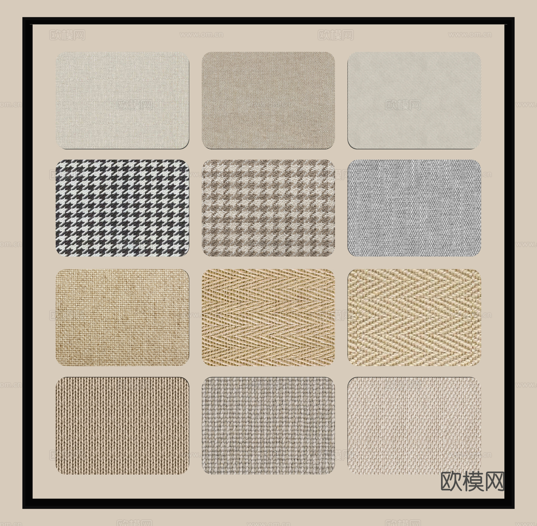 现代墙布su模型