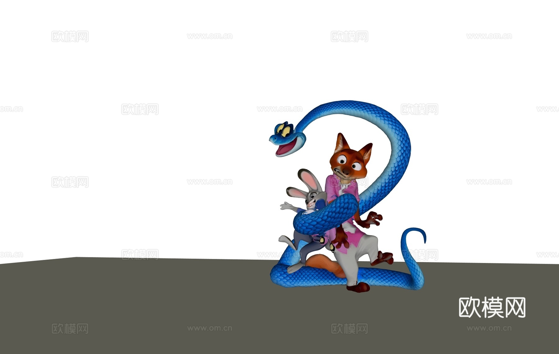 网红打卡动物玩 商场电影网红装饰 电影院网红玩偶su模型