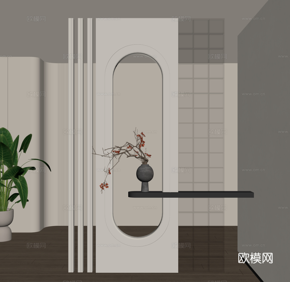 法式复古玄关su模型