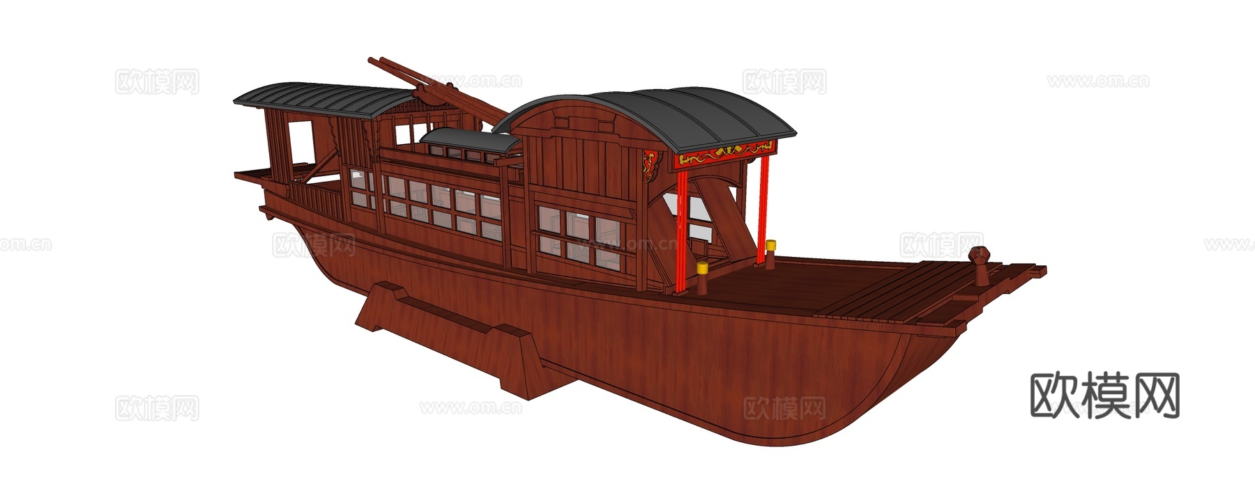 船屋船舫su模型