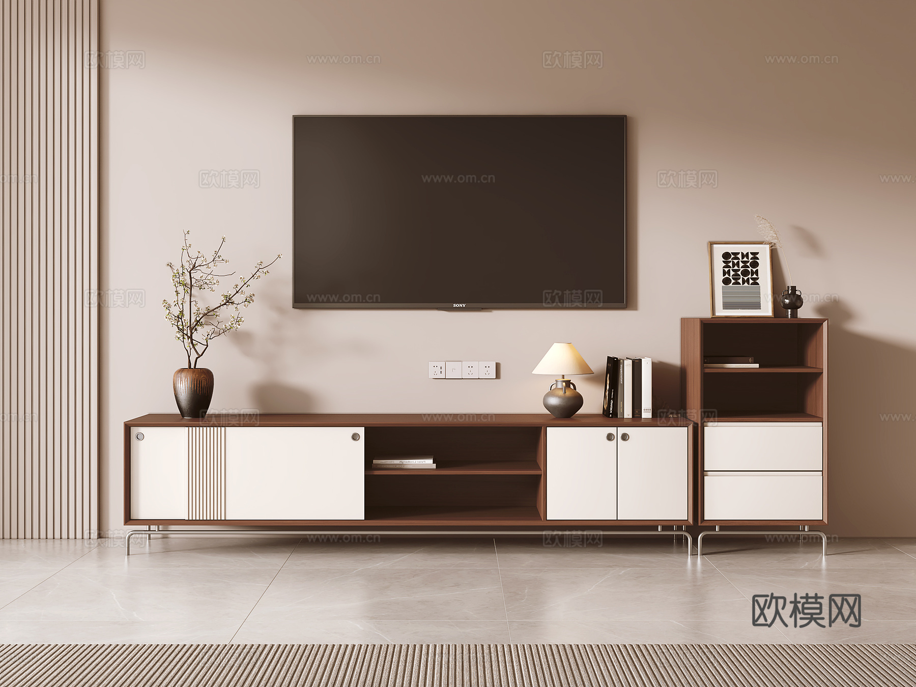 现代简约电视柜3d模型下载