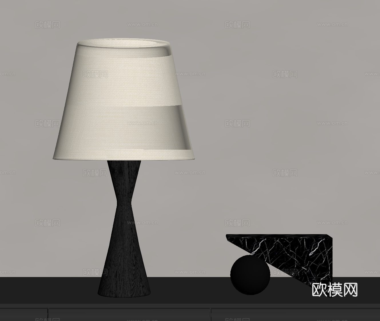 现代意式台灯su模型