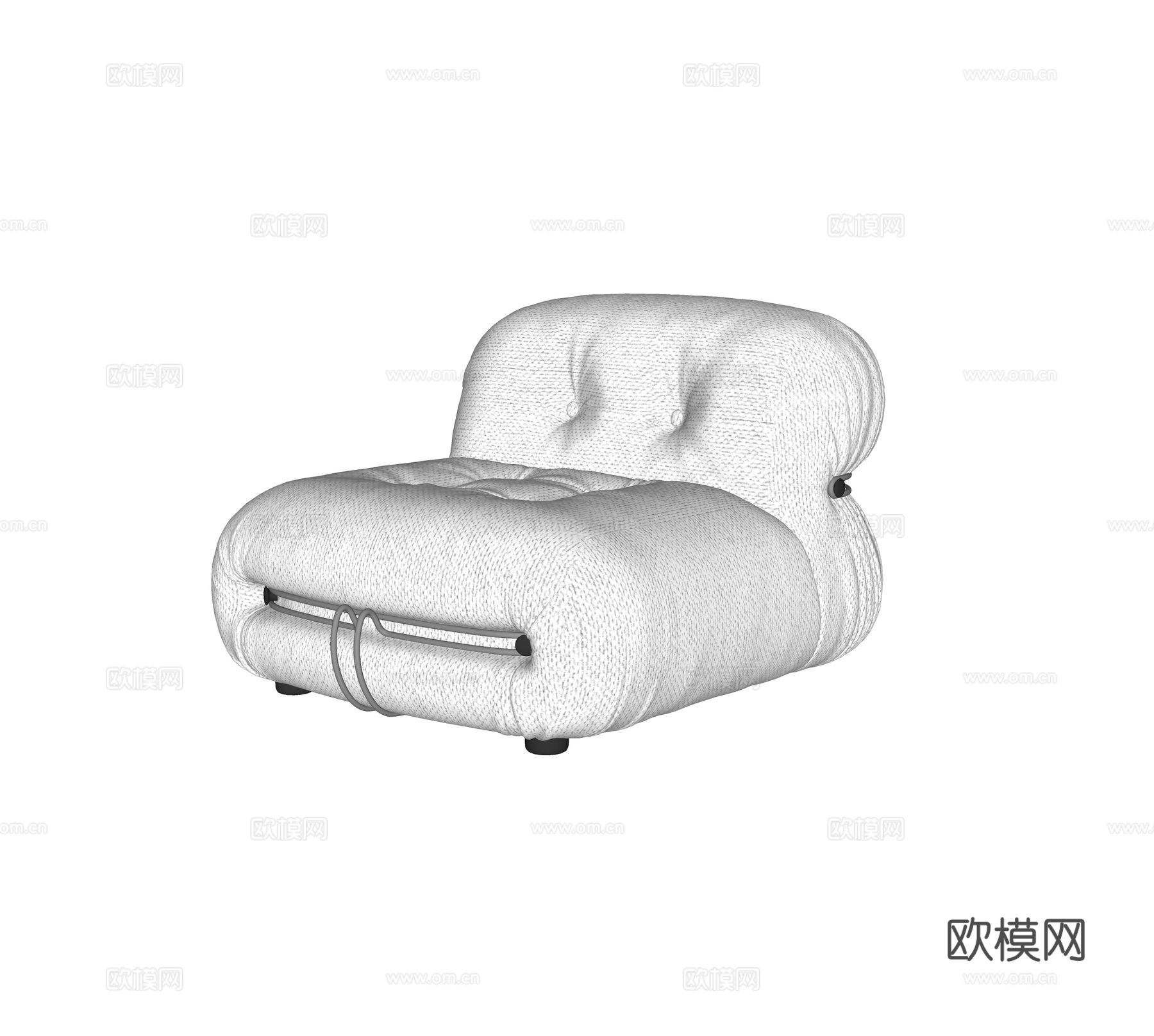 现代奶油懒人沙发su模型