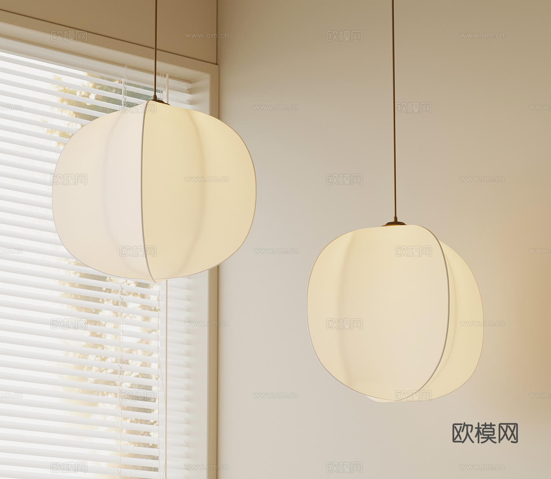 现代吊灯 新中式吊灯 灯笼su模型