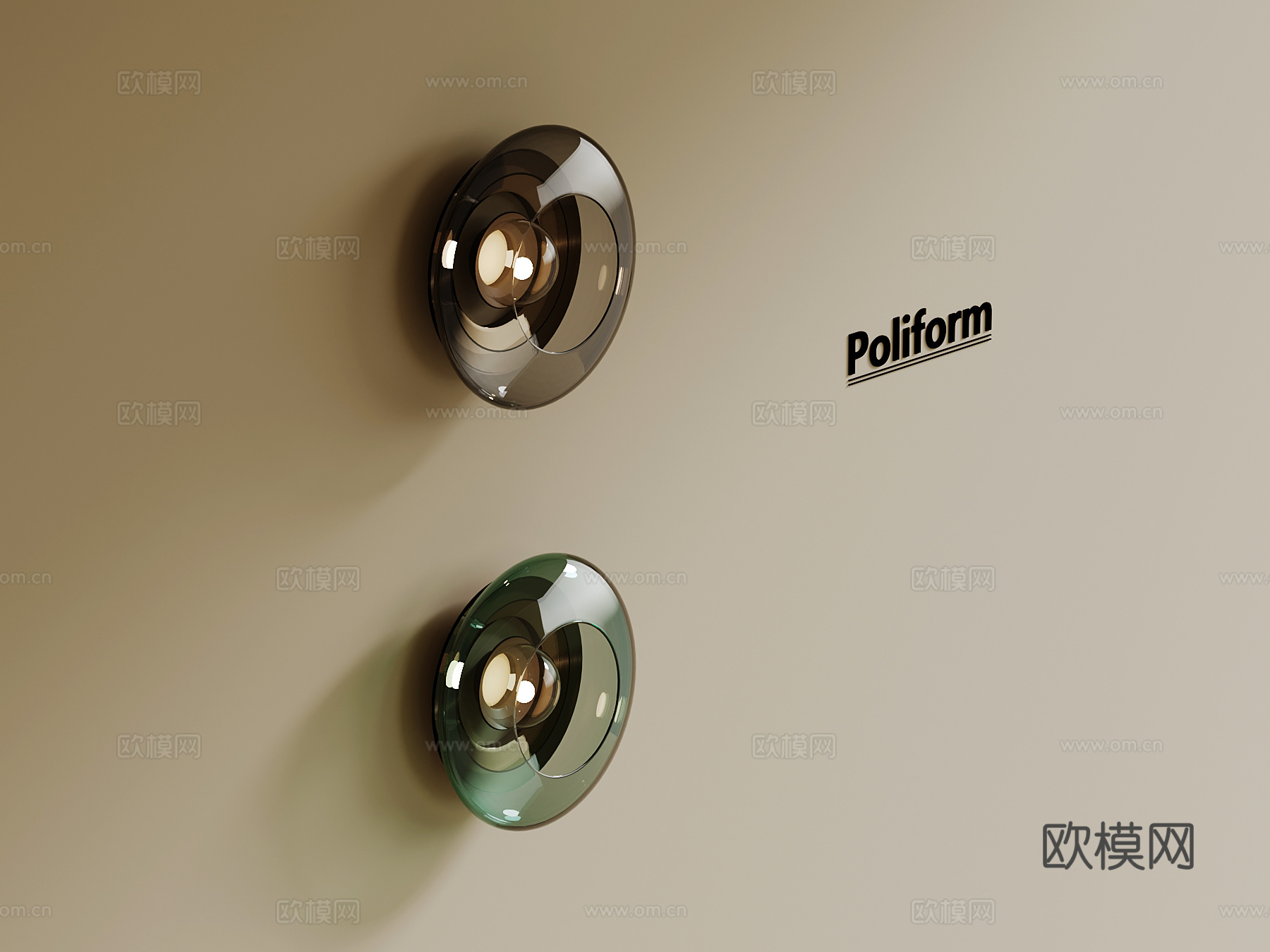 现代壁灯 玻璃壁灯su模型