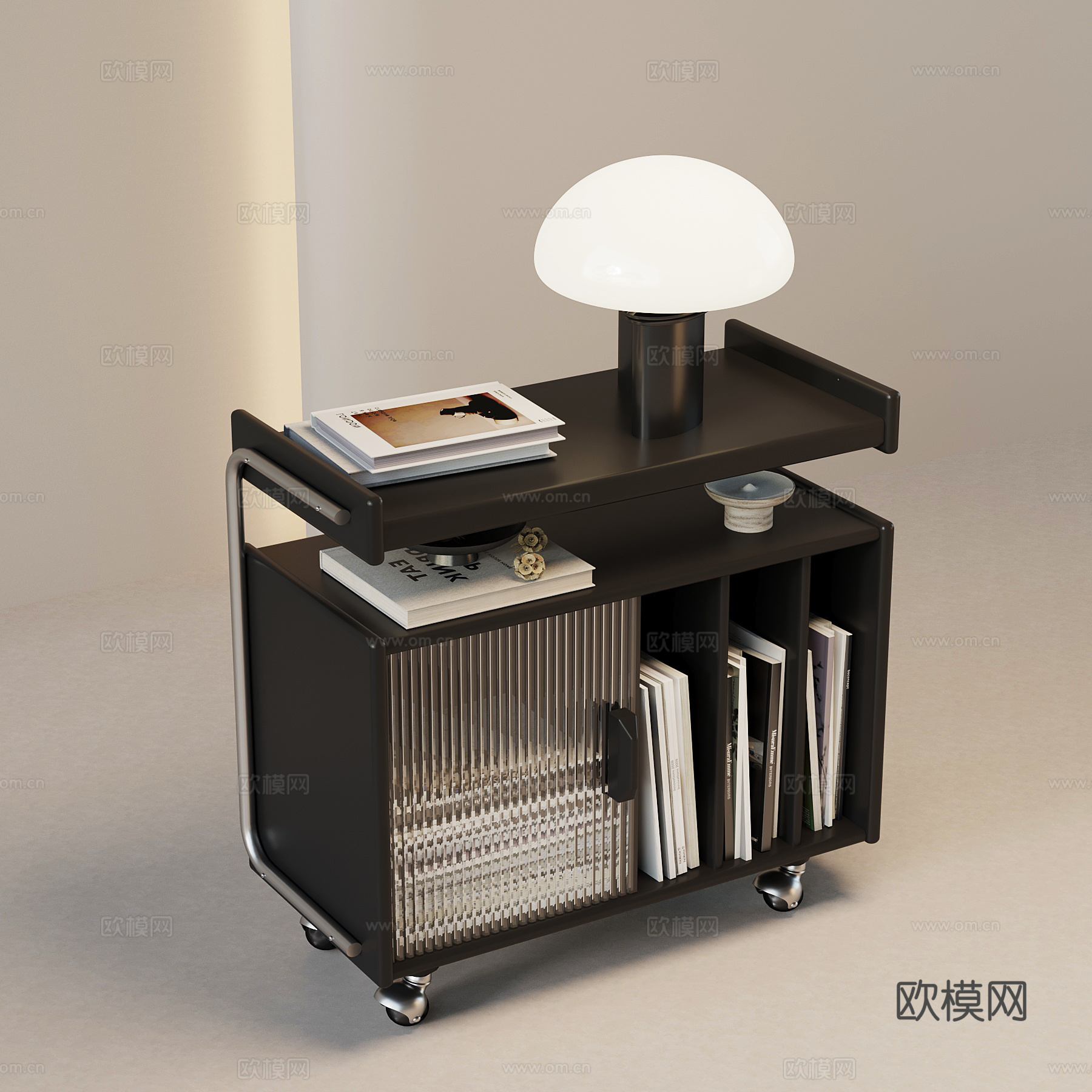 现代边几 书架su模型