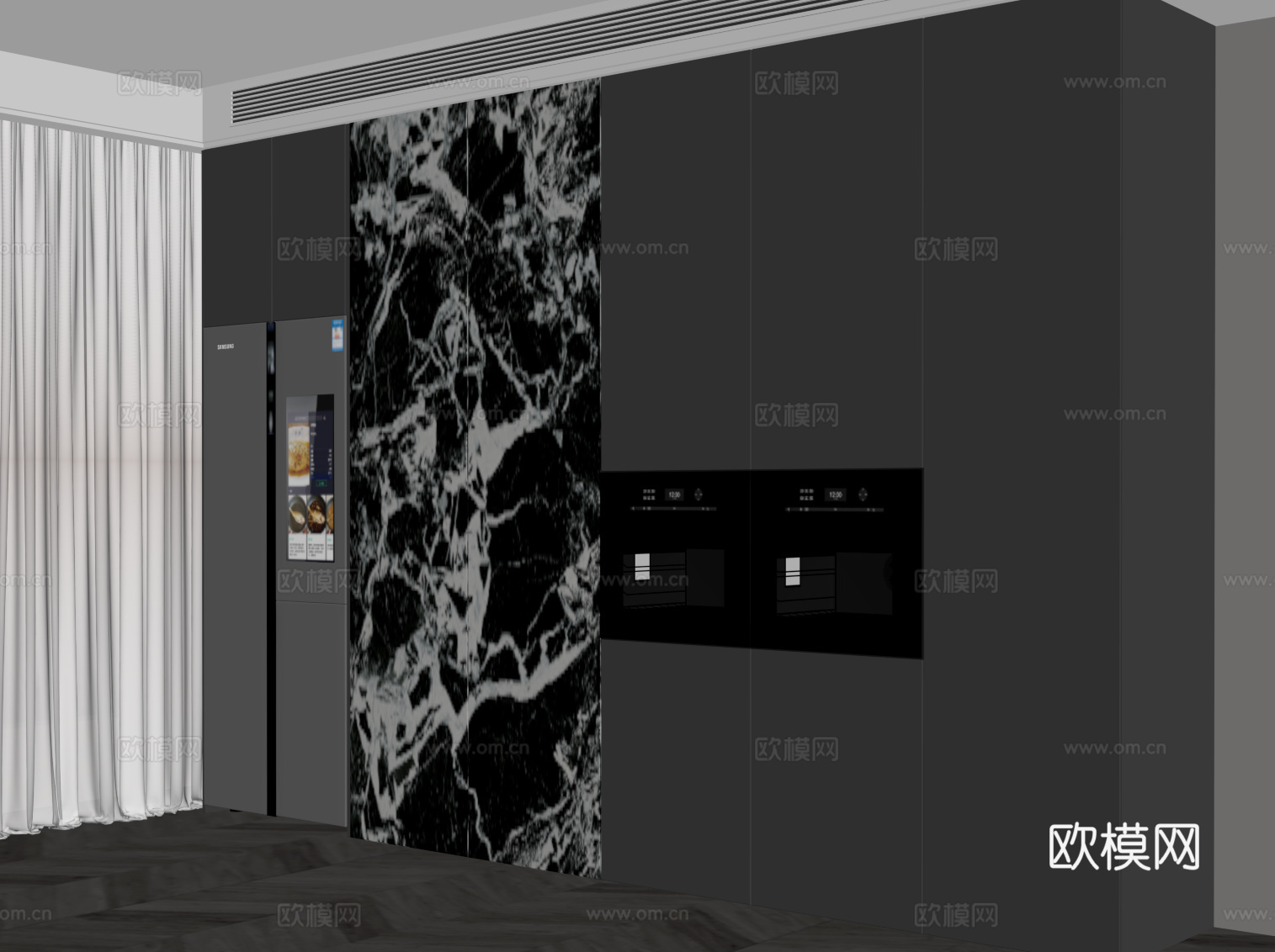 现代冰箱柜 橱柜su模型