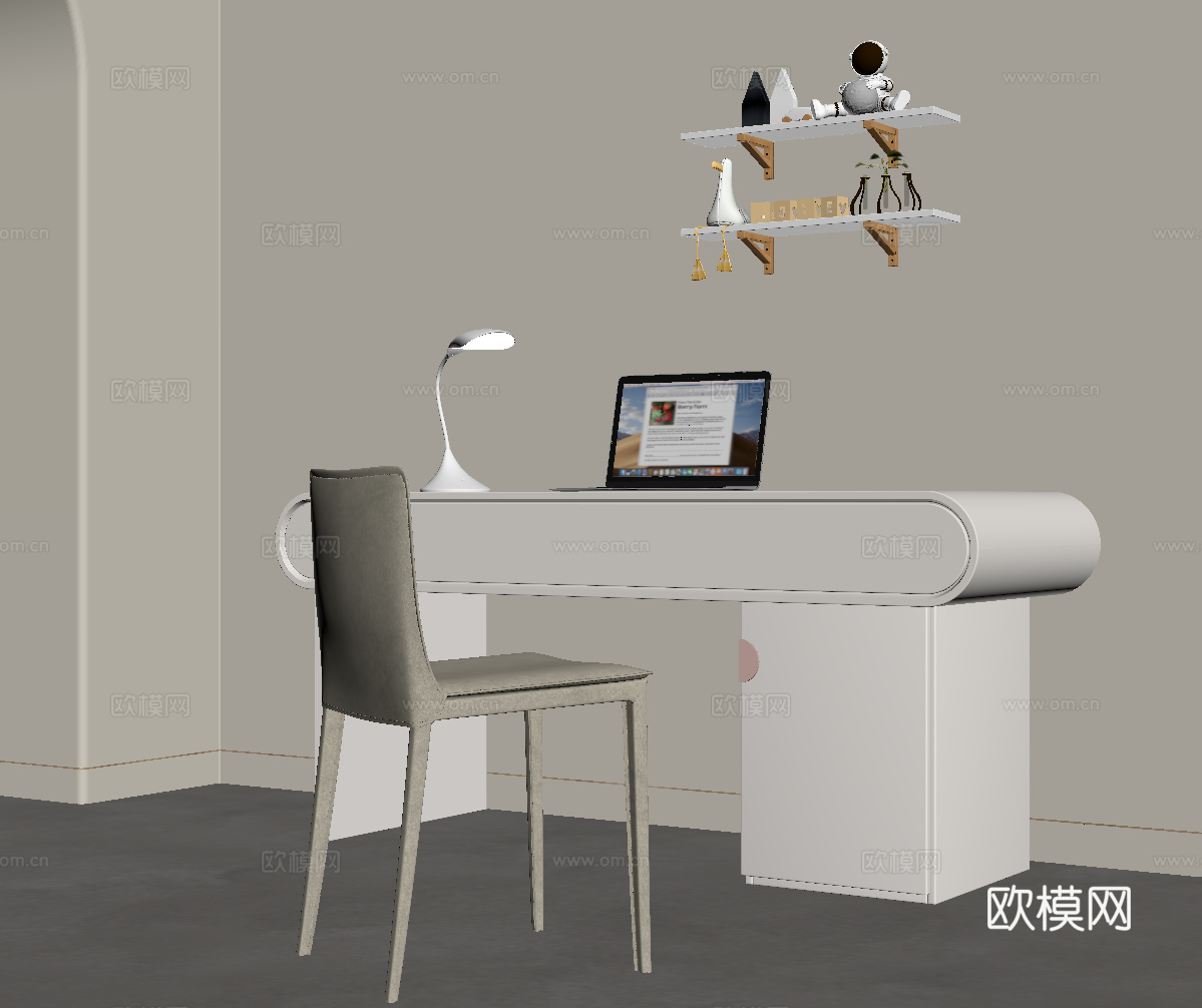 现代书桌椅su模型