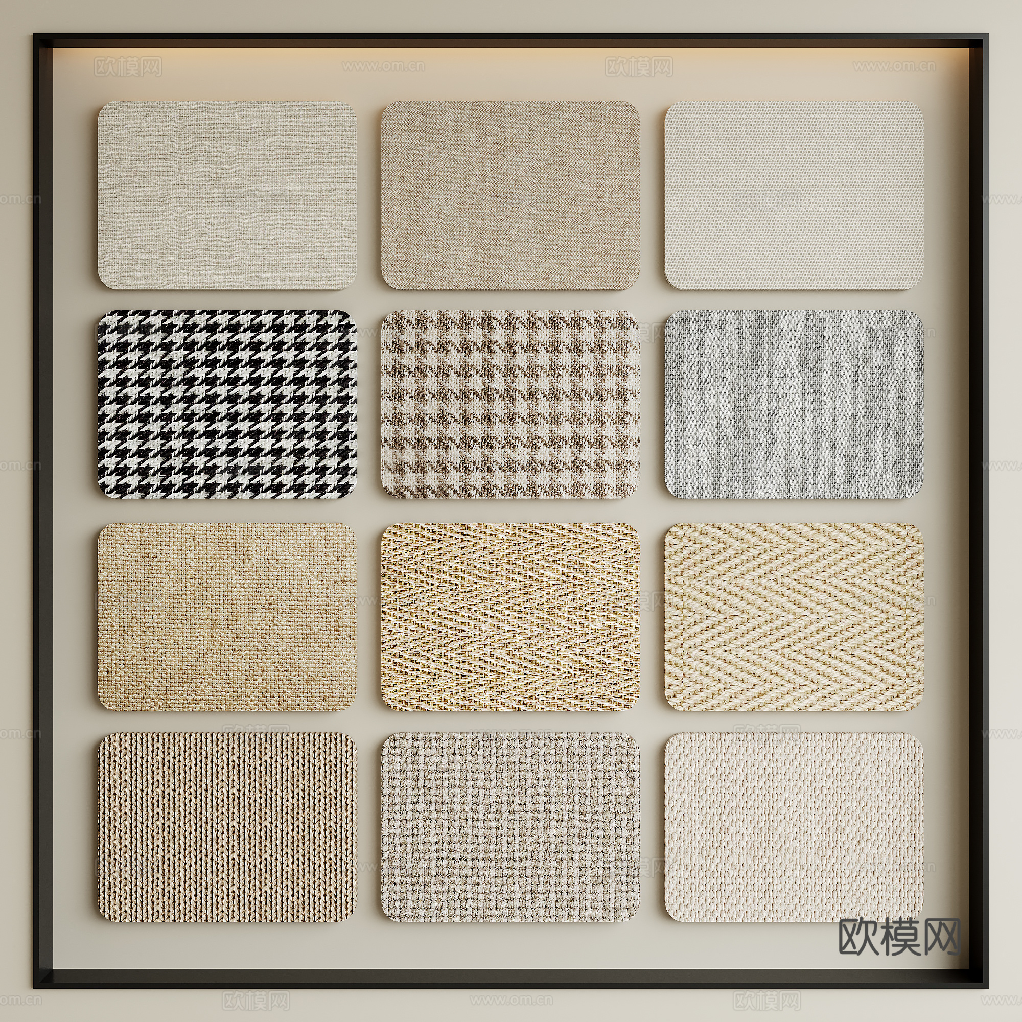 现代墙布su模型